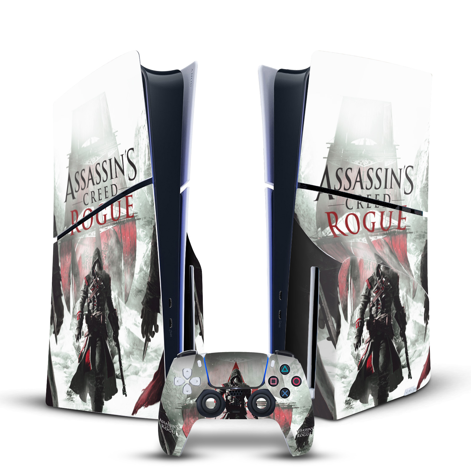 ASSASSIN'S CREED ROGUE KEY ART VINYL SKIN FOR SONY PS5 SLIM DISC EDITION BUNDLE