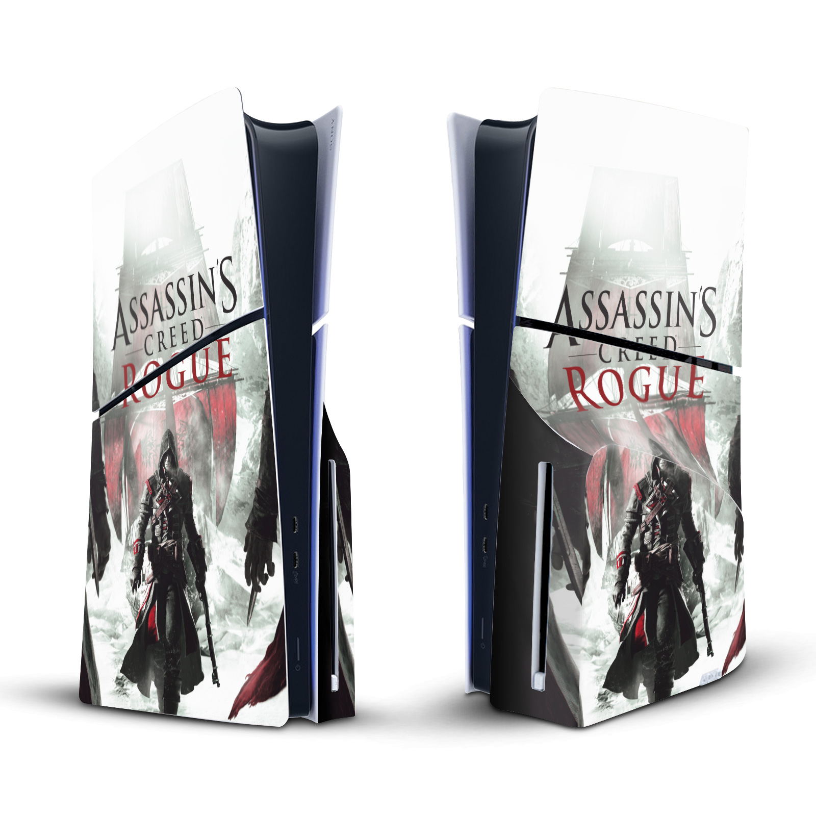 ASSASSIN'S CREED ROGUE KEY ART VINYL SKIN DECAL FOR SONY PS5 SLIM DISC CONSOLE