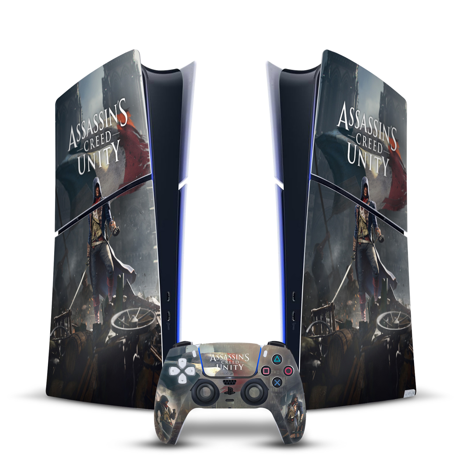 ASSASSIN'S CREED UNITY KEY ART VINYL SKIN DECAL FOR PS5 SLIM/PRO DIGITAL BUNDLE