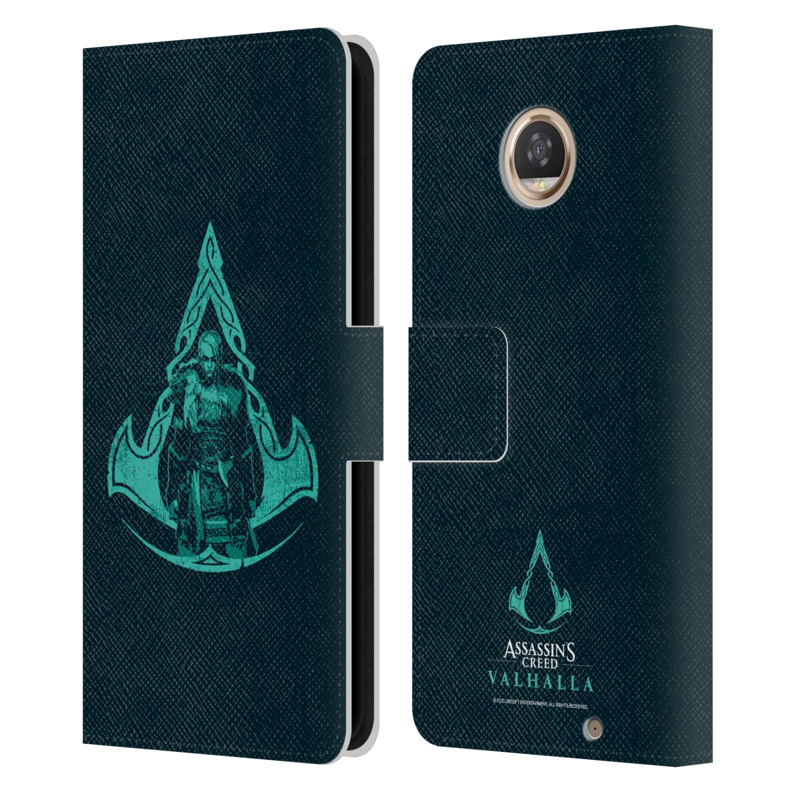 ASSASSIN'S CREED VALHALLA COMPOSITIONS LEATHER BOOK CASE FOR MOTOROLA PHONES - Picture 7 of 12