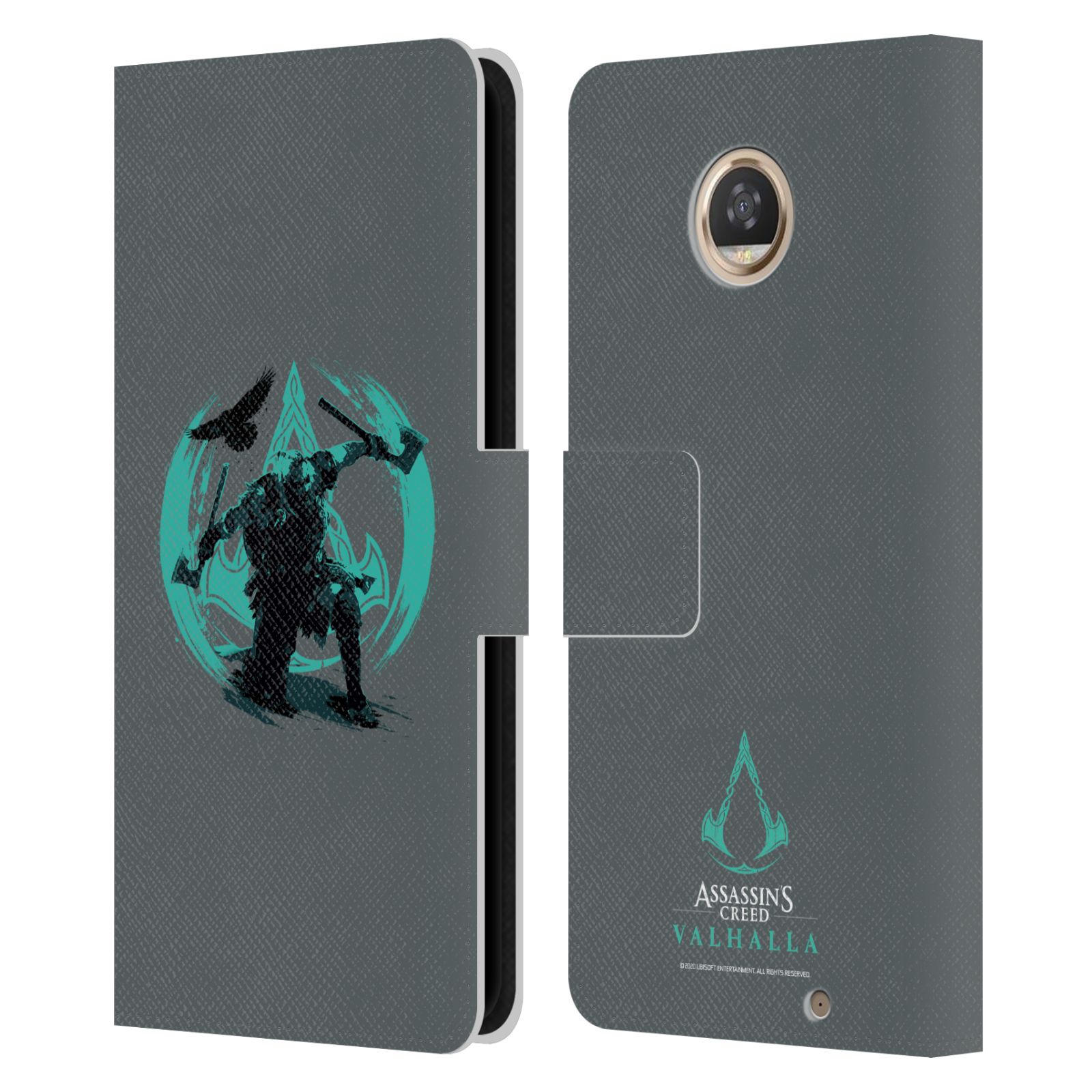 ASSASSIN'S CREED VALHALLA COMPOSITIONS LEATHER BOOK CASE FOR MOTOROLA PHONES - Picture 12 of 12