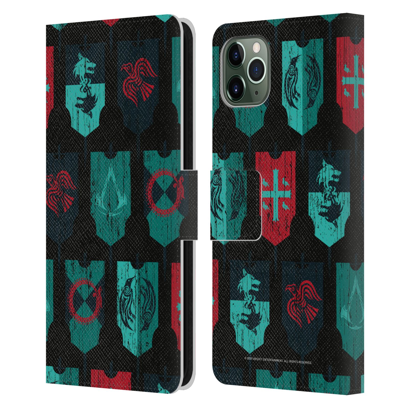 ASSASSIN'S CREED VALHALLA COMPOSITIONS PATTERNS LEATHER BOOK CASE APPLE iPHONE - Picture 8 of 15