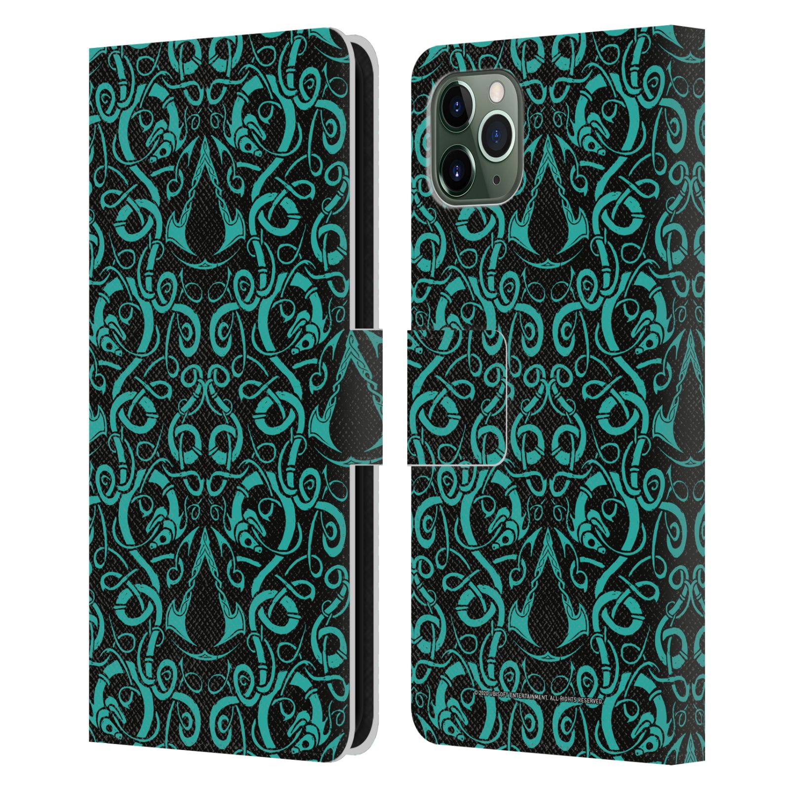 ASSASSIN'S CREED VALHALLA COMPOSITIONS PATTERNS LEATHER BOOK CASE APPLE iPHONE - Picture 13 of 15