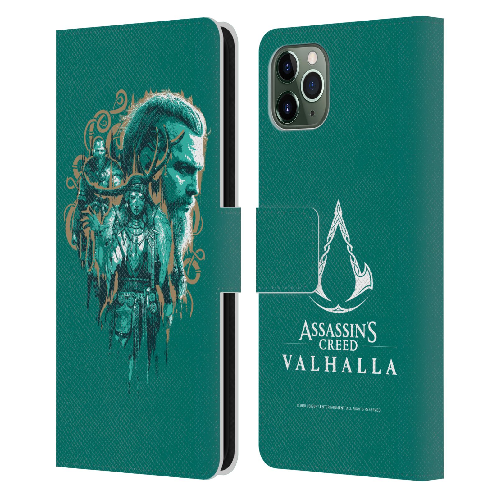 ASSASSIN'S CREED VALHALLA COMPOSITIONS PATTERNS LEATHER BOOK CASE APPLE iPHONE - Picture 14 of 15