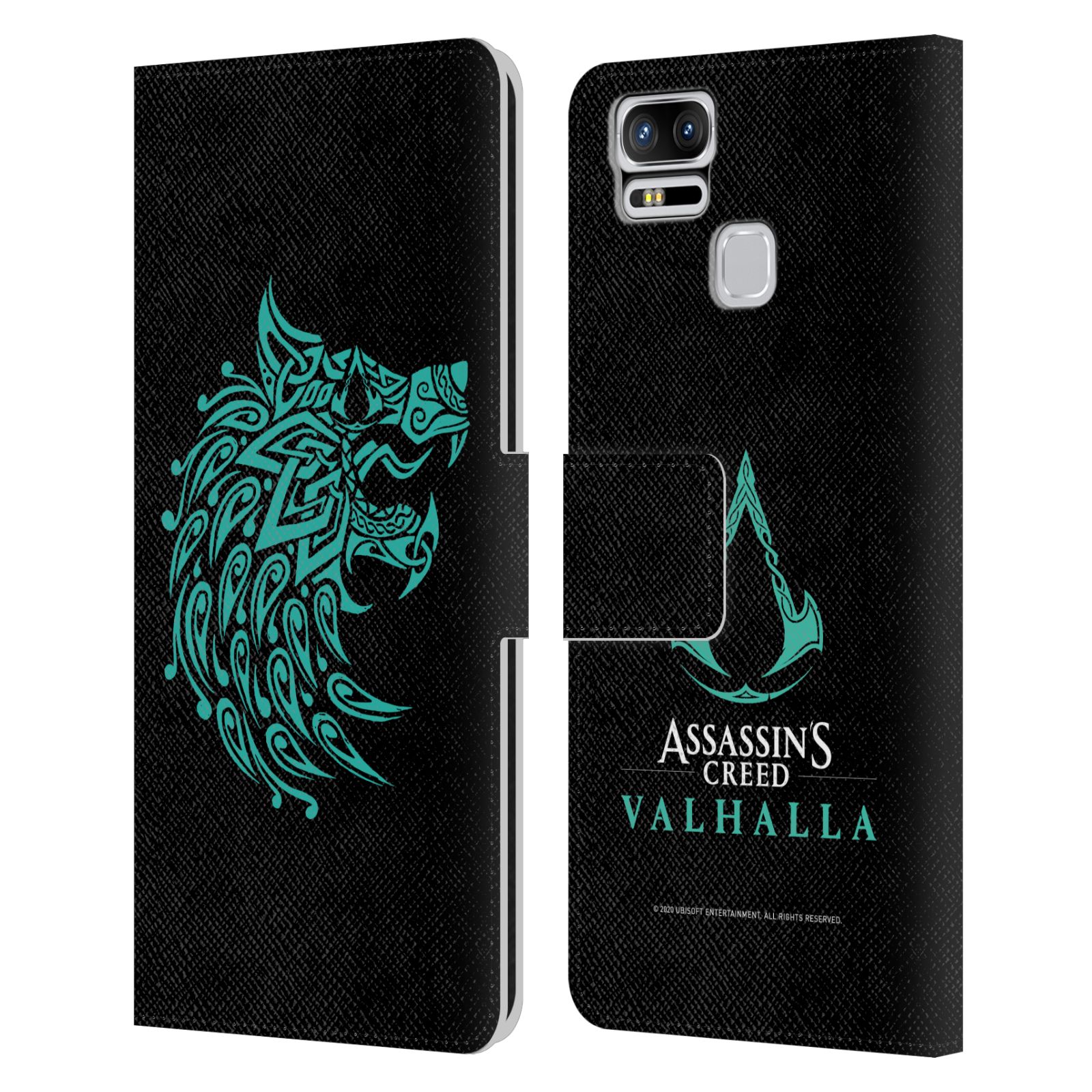 ASSASSIN'S CREED VALHALLA COMPOSICIONES PATRONES CUERO ESTUCHE LIBRO ASUS ZENFONE - Imagen 7 de 7