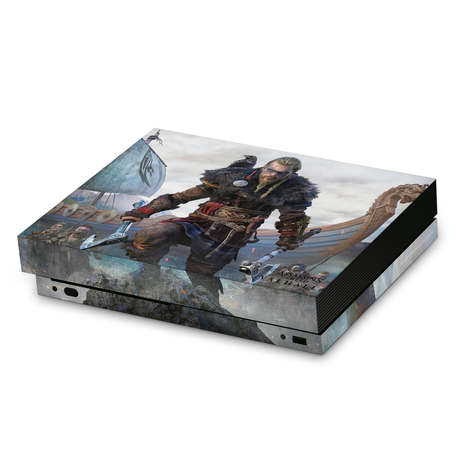 OFFICIAL ASSASSIN'S CREED VALHALLA KEY ART VINYL SKIN FOR XBOX ONE X CONSOLE