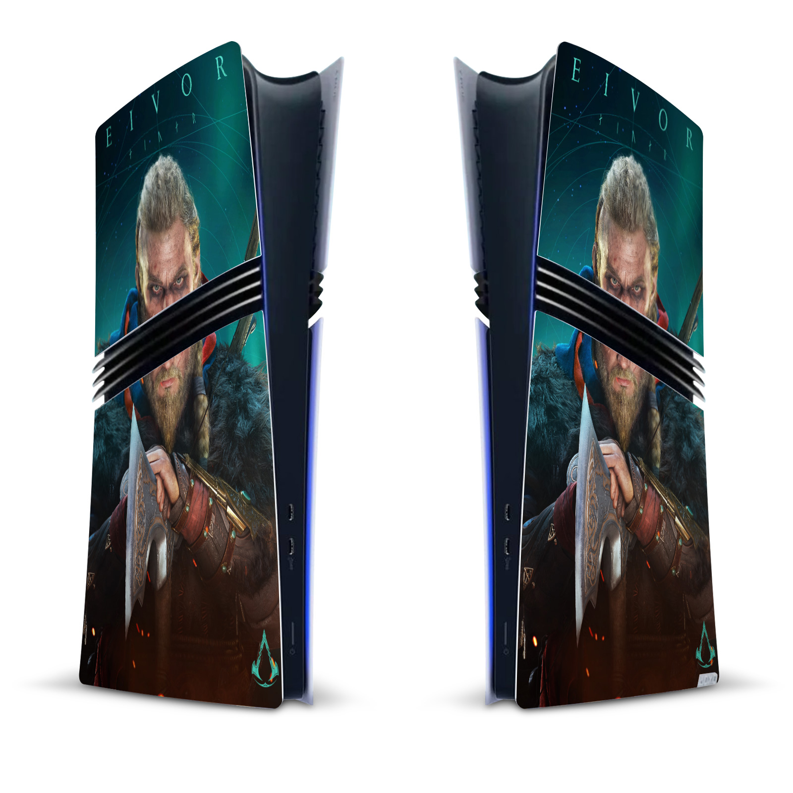 ASSASSIN'S CREED VALHALLA KEY ART VINYL SKIN DECAL FOR PS5 PRO DIGITAL CONSOLE
