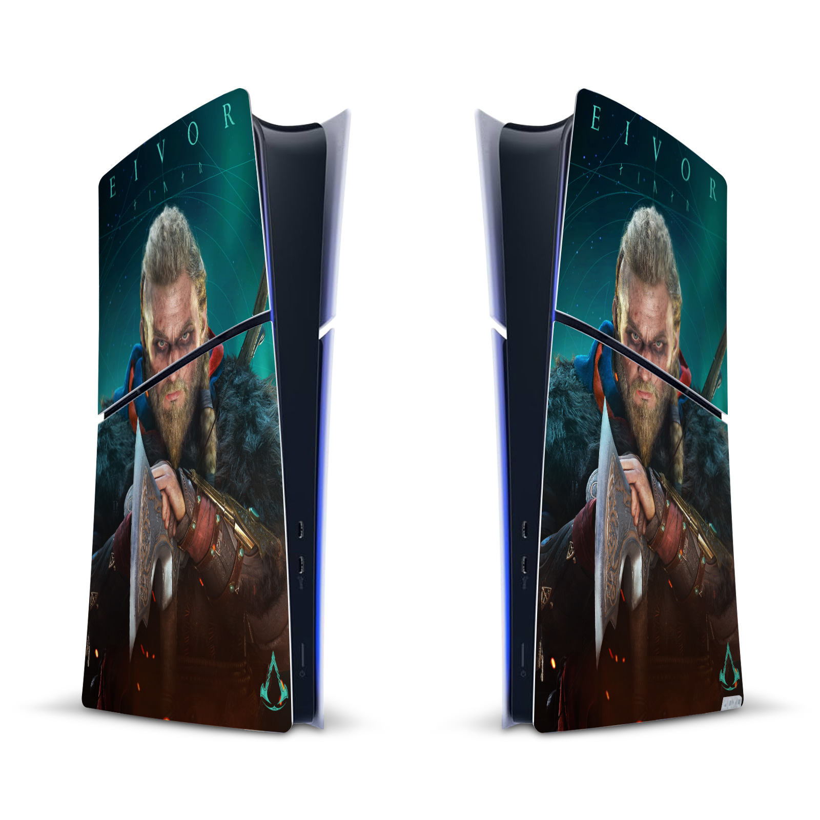 ASSASSIN'S CREED VALHALLA KEY ART VINYL SKIN DECAL FOR PS5 SLIM DIGITAL CONSOLE