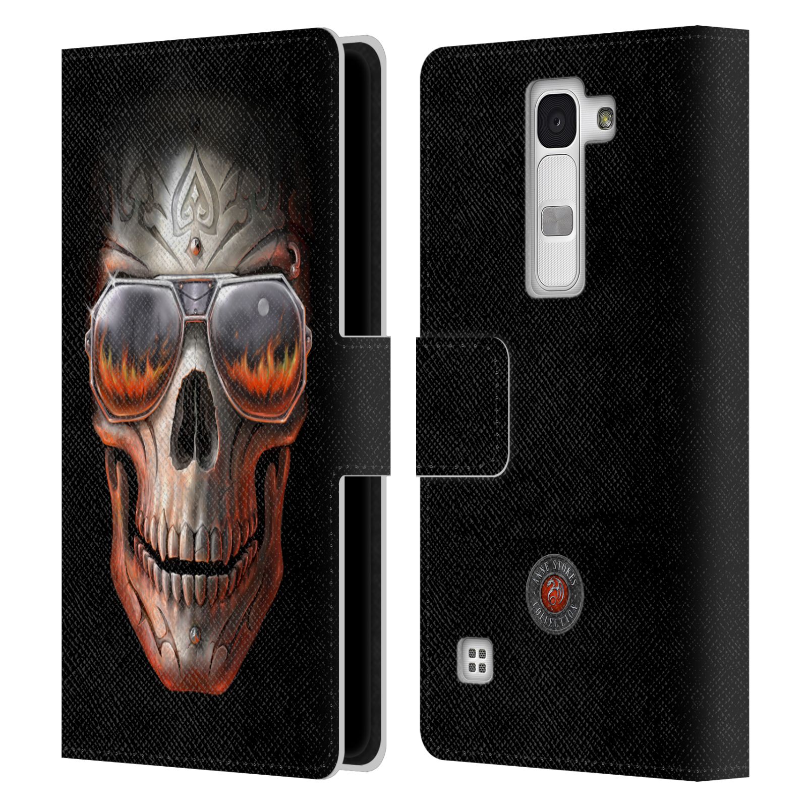 OFFICIAL ANNE STOKES SKULL LEATHER BOOK WALLET CASE COVER FOR LG PHONES 2 - Picture 7 of 8