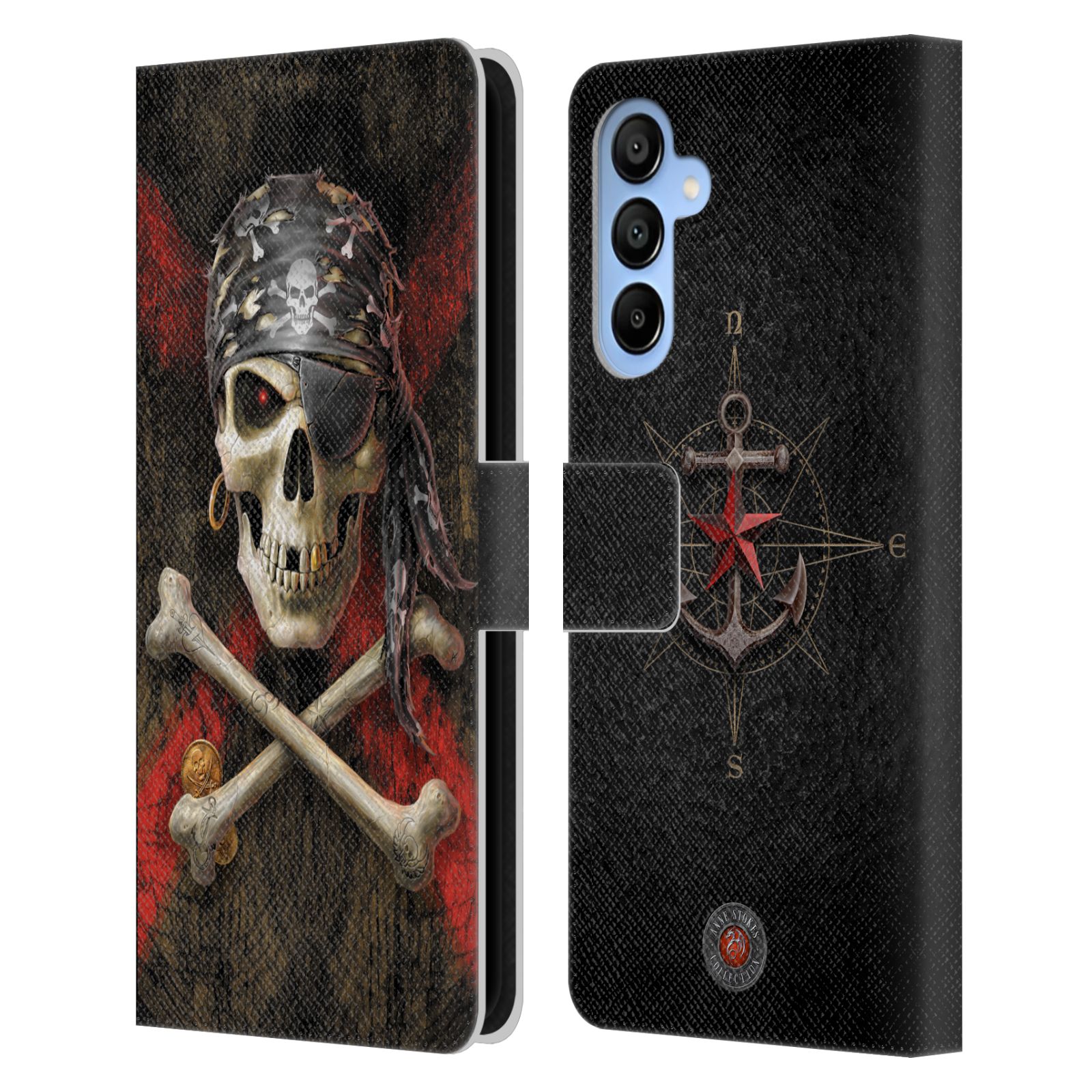 Pirate Leather Wallet Case for Galaxy A16 5G