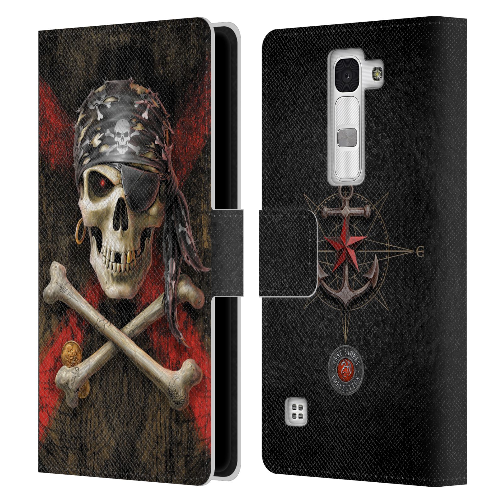 OFFICIAL ANNE STOKES SKULL LEATHER BOOK WALLET CASE COVER FOR LG PHONES 2 - Picture 8 of 8