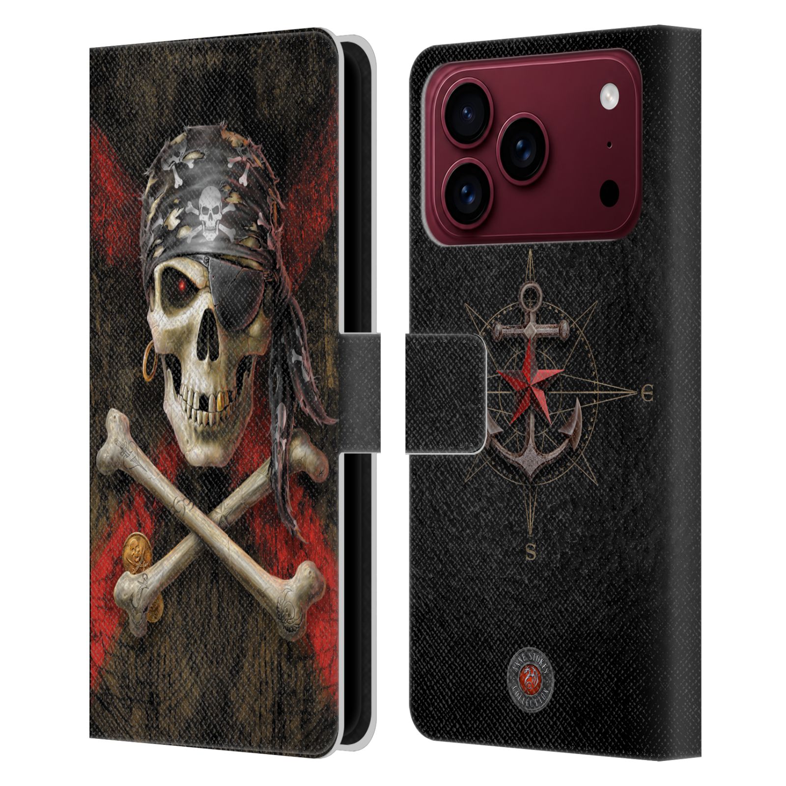 Pirate Leather Wallet Case for iPhone 18 Pro Max