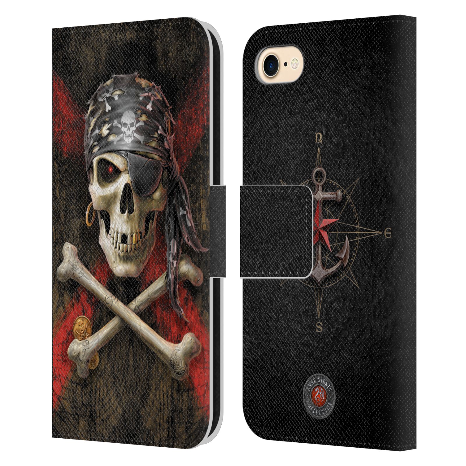 Pirate Leather Wallet Case for iPhone 7 / 8 / SE (2020, 2022)