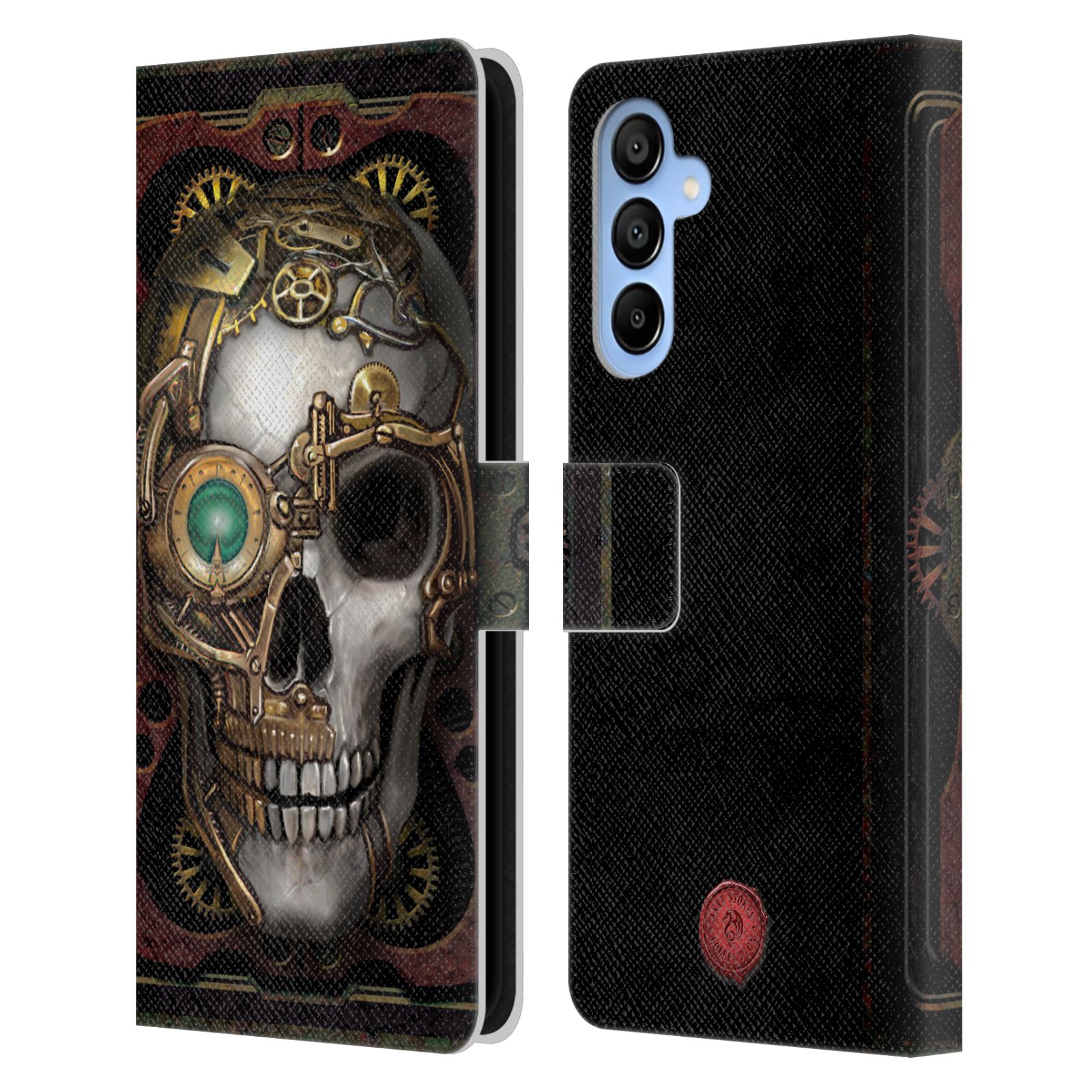 Skull Leather Wallet Case for Galaxy A16 5G