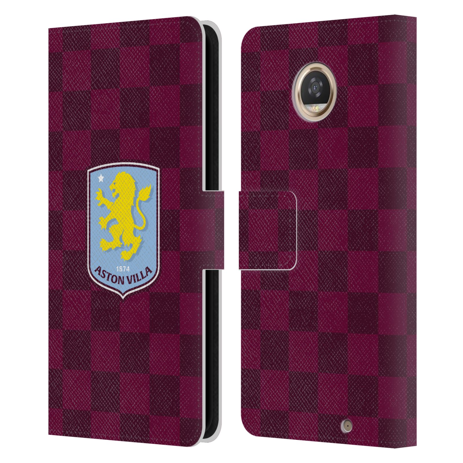 ASTON VILLA FOOTBALL CLUB 2024 DISEÑO ESCUDO CUERO LIBRO ESTUCHE TELÉFONOS MOTOROLA - Imagen 8 de 13