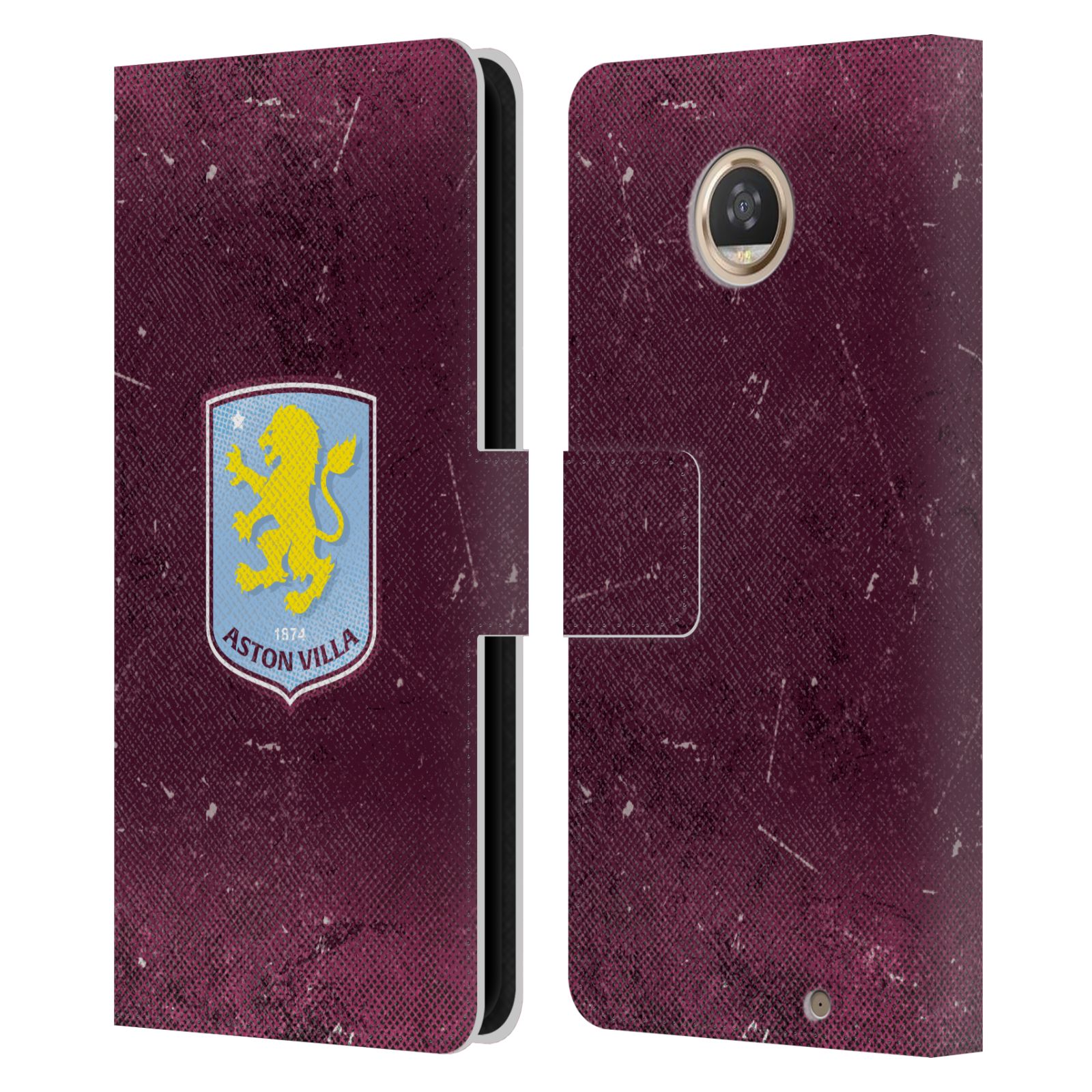 ASTON VILLA FOOTBALL CLUB 2024 DISEÑO ESCUDO CUERO LIBRO ESTUCHE TELÉFONOS MOTOROLA - Imagen 9 de 13