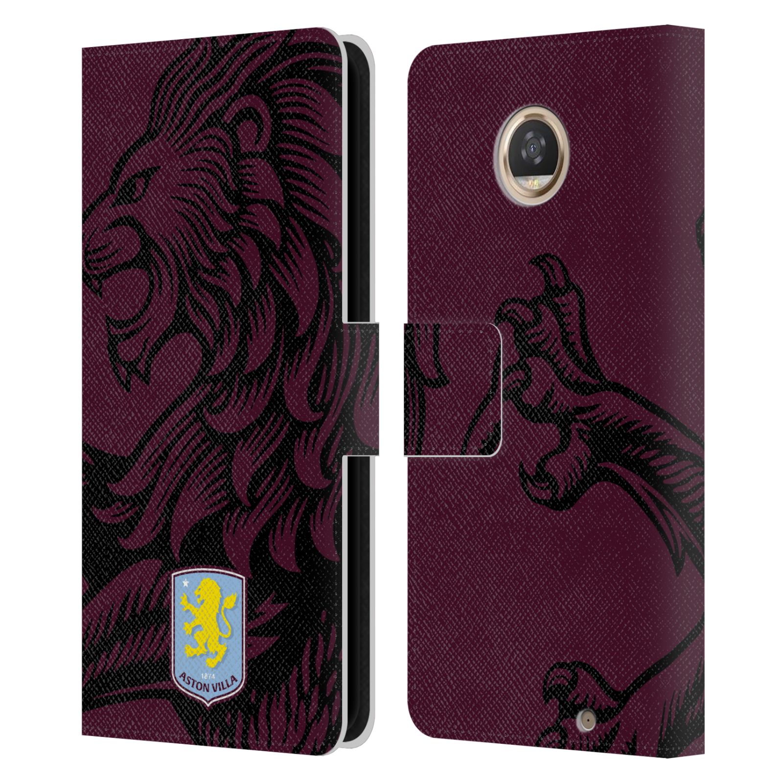 ASTON VILLA FOOTBALL CLUB 2024 DISEÑO ESCUDO CUERO LIBRO ESTUCHE TELÉFONOS MOTOROLA - Imagen 10 de 13