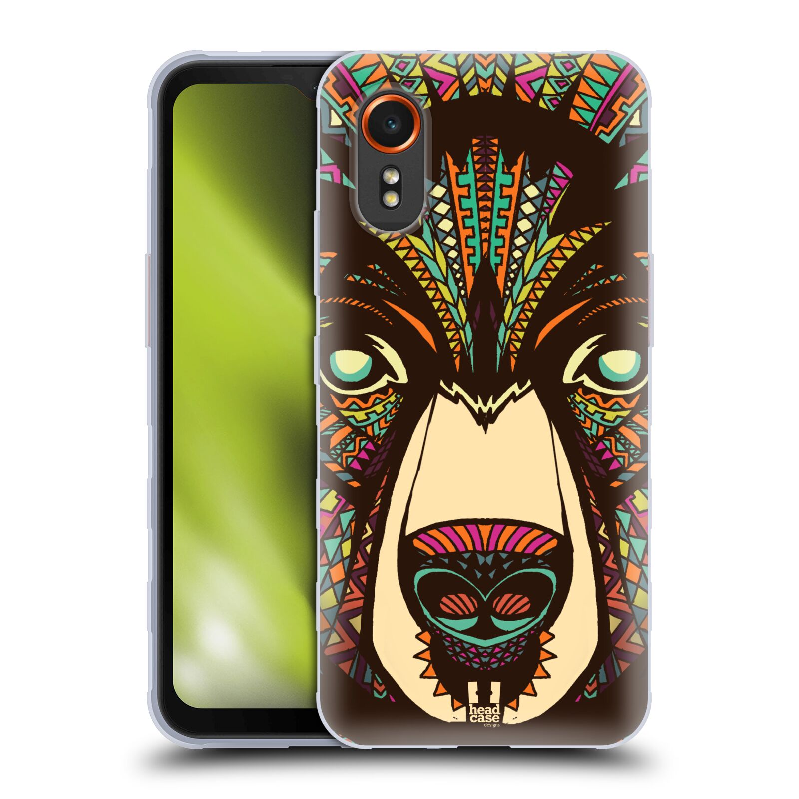 Silikonové pouzdro - Samsung Galaxy Xcover 7 5G - Head Case - AZTEC MEDVĚD (Silikonový kryt, obal, pouzdro na mobilní telefon Samsung Galaxy Xcover 7 5G s motivem AZTEC MEDVĚD)