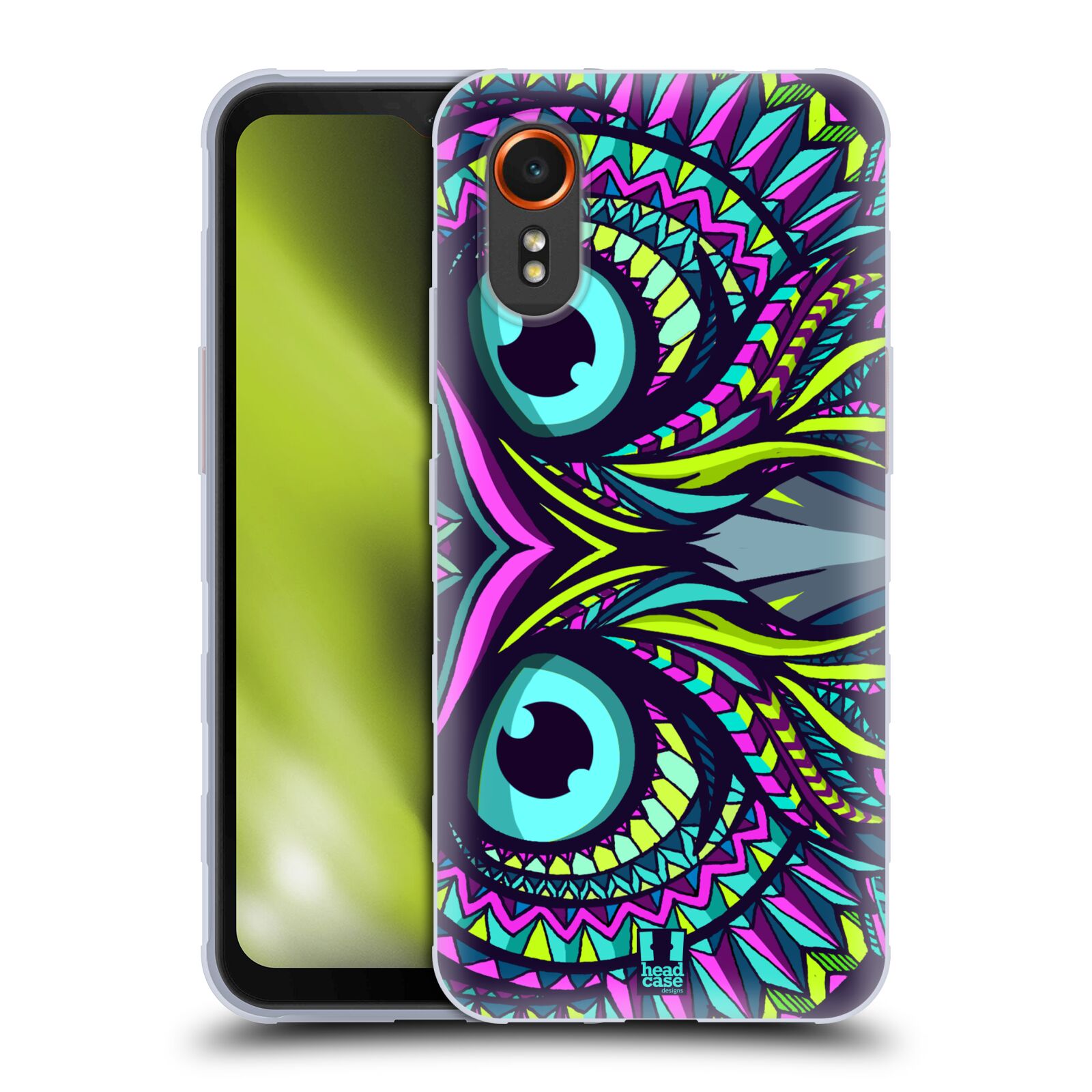 Silikonové pouzdro - Samsung Galaxy Xcover 7 5G - Head Case - AZTEC SOVA (Silikonový kryt, obal, pouzdro na mobilní telefon Samsung Galaxy Xcover 7 5G s motivem AZTEC SOVA)