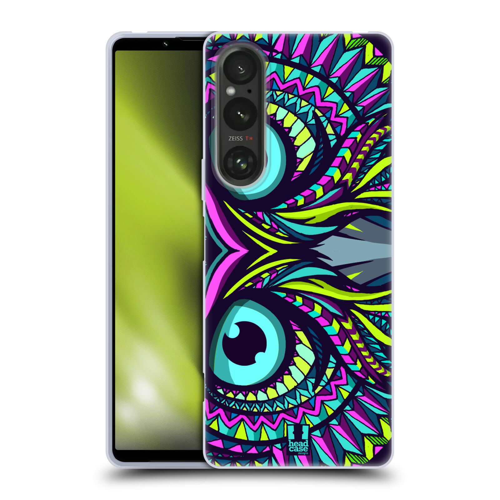 Silikonové pouzdro na mobil Sony Xperia 1 V - Head Case - AZTEC SOVA (Silikonový kryt, obal, pouzdro na mobilní telefon Sony Xperia 1 V s motivem AZTEC SOVA)