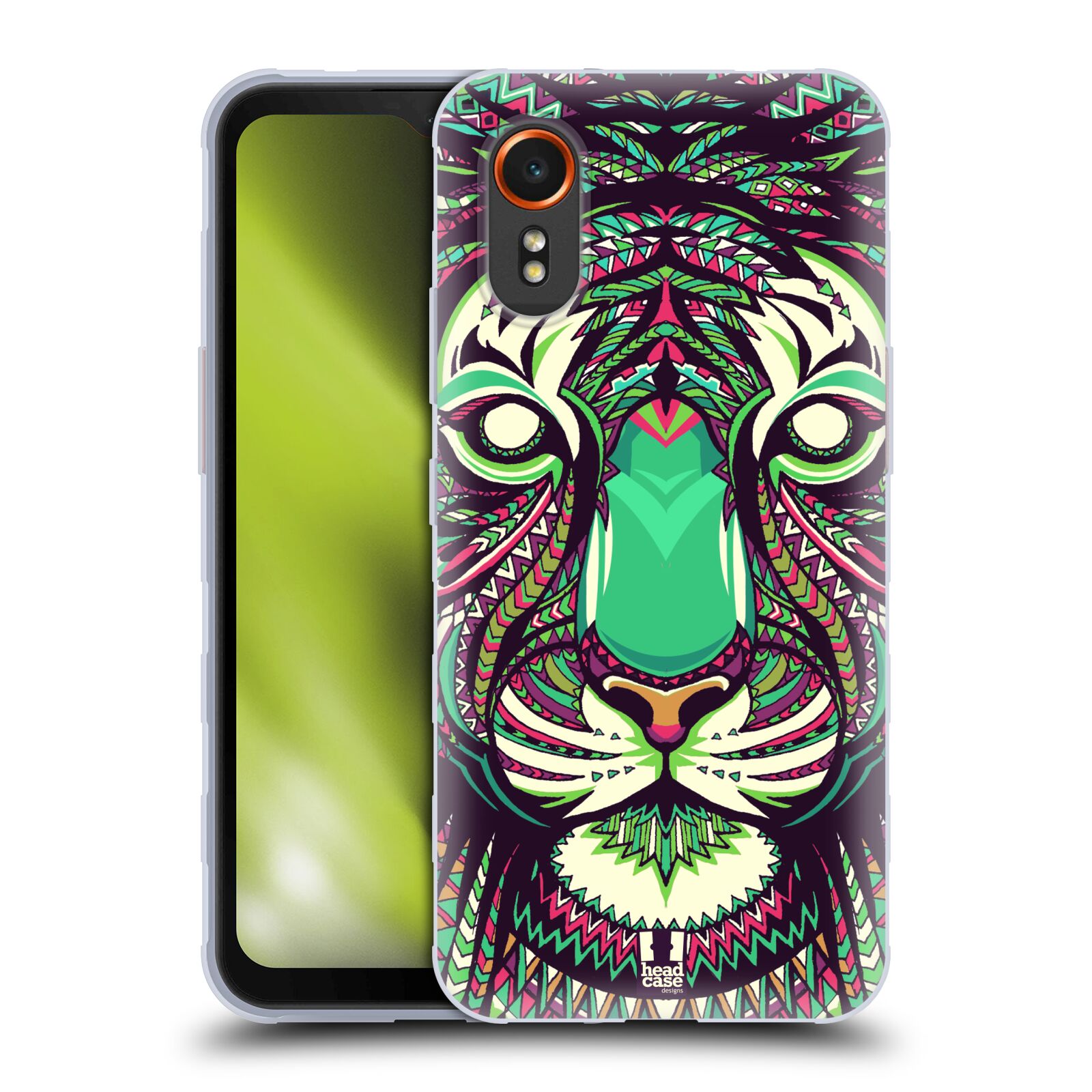 Silikonové pouzdro - Samsung Galaxy Xcover 7 5G - Head Case - AZTEC TYGR (Silikonový kryt, obal, pouzdro na mobilní telefon Samsung Galaxy Xcover 7 5G s motivem AZTEC TYGR)