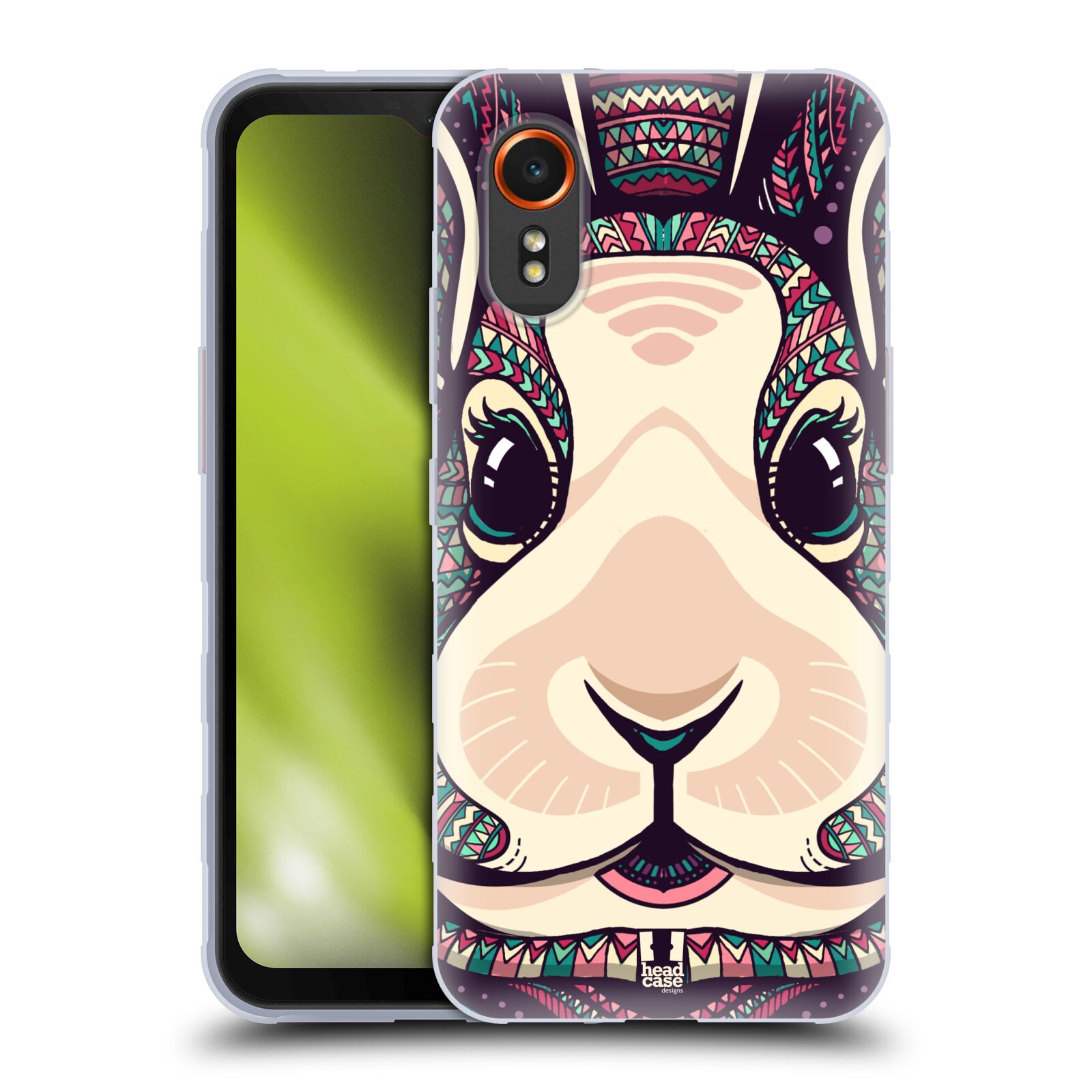 Silikonové pouzdro - Samsung Galaxy Xcover 7 5G - Head Case - AZTEC ZAJÍČEK (Silikonový kryt, obal, pouzdro na mobilní telefon Samsung Galaxy Xcover 7 5G s motivem AZTEC ZAJÍČEK)