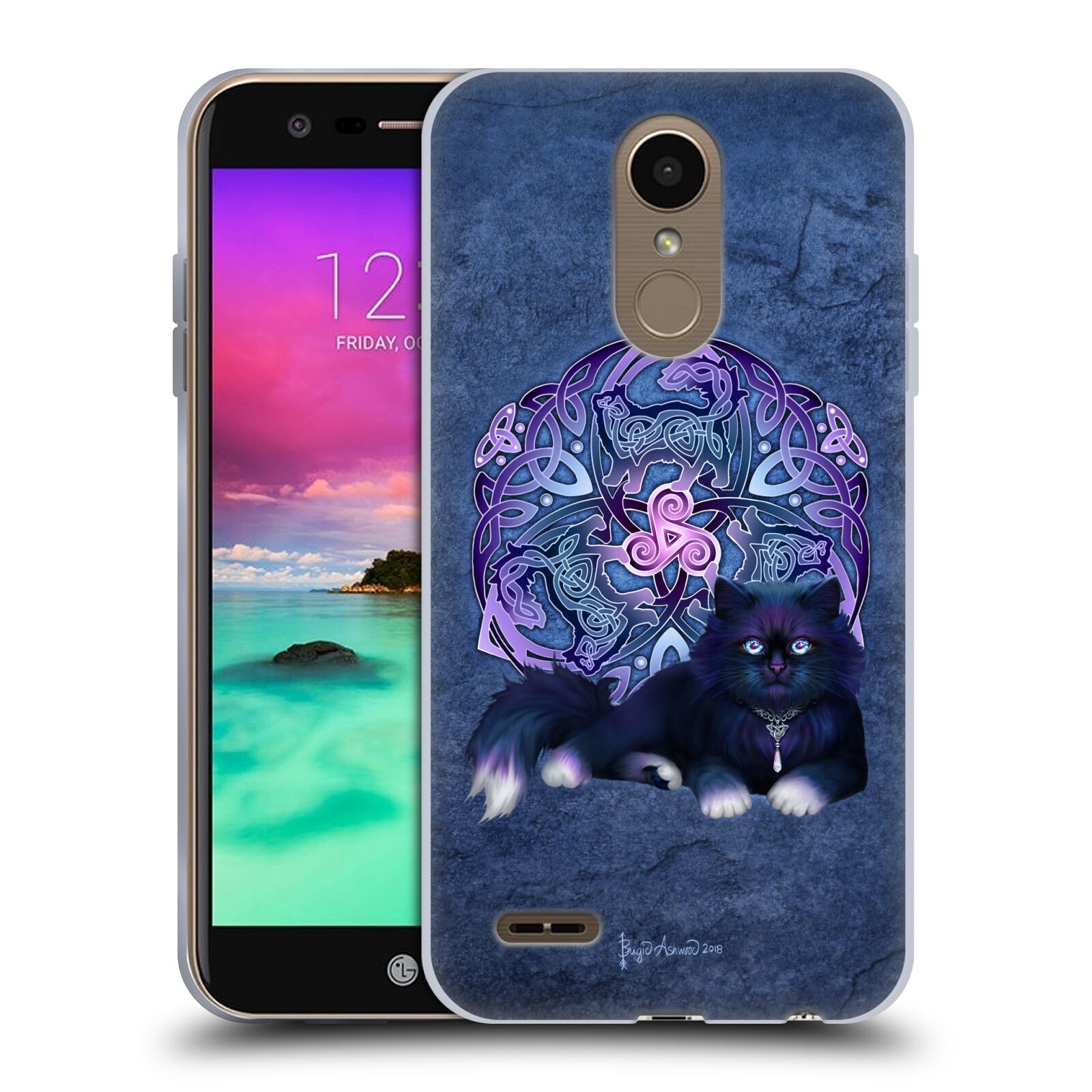 FUNDA OFICIAL DE GEL SUAVE CELTA CELTA DE MADERA DE CENIZA RÍGIDA PARA TELÉFONOS LG 2 - Imagen 8 de 11