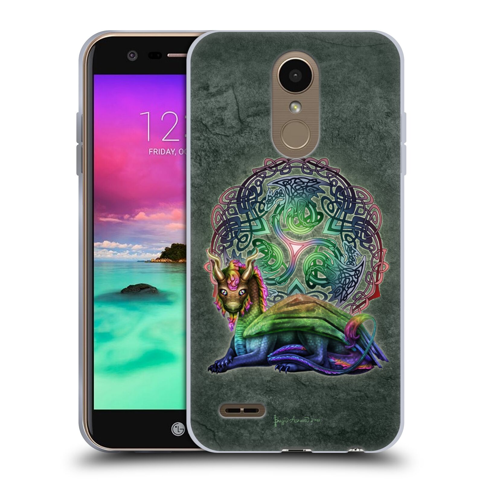 FUNDA OFICIAL DE GEL SUAVE CELTA CELTA DE MADERA DE CENIZA RÍGIDA PARA TELÉFONOS LG 2 - Imagen 9 de 11