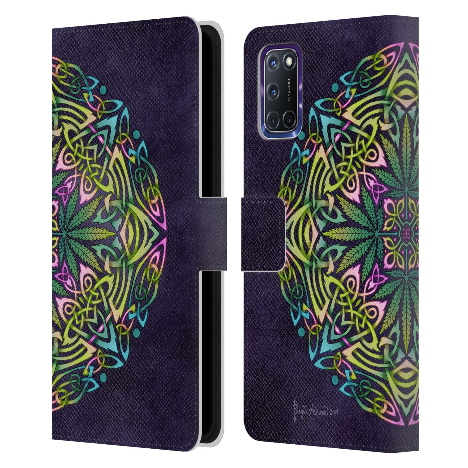 OFFICIAL BRIGID ASHWOOD CELTIC LEATHER BOOK WALLET CASE COVER FOR OPPO PHONES - Picture 10 of 11