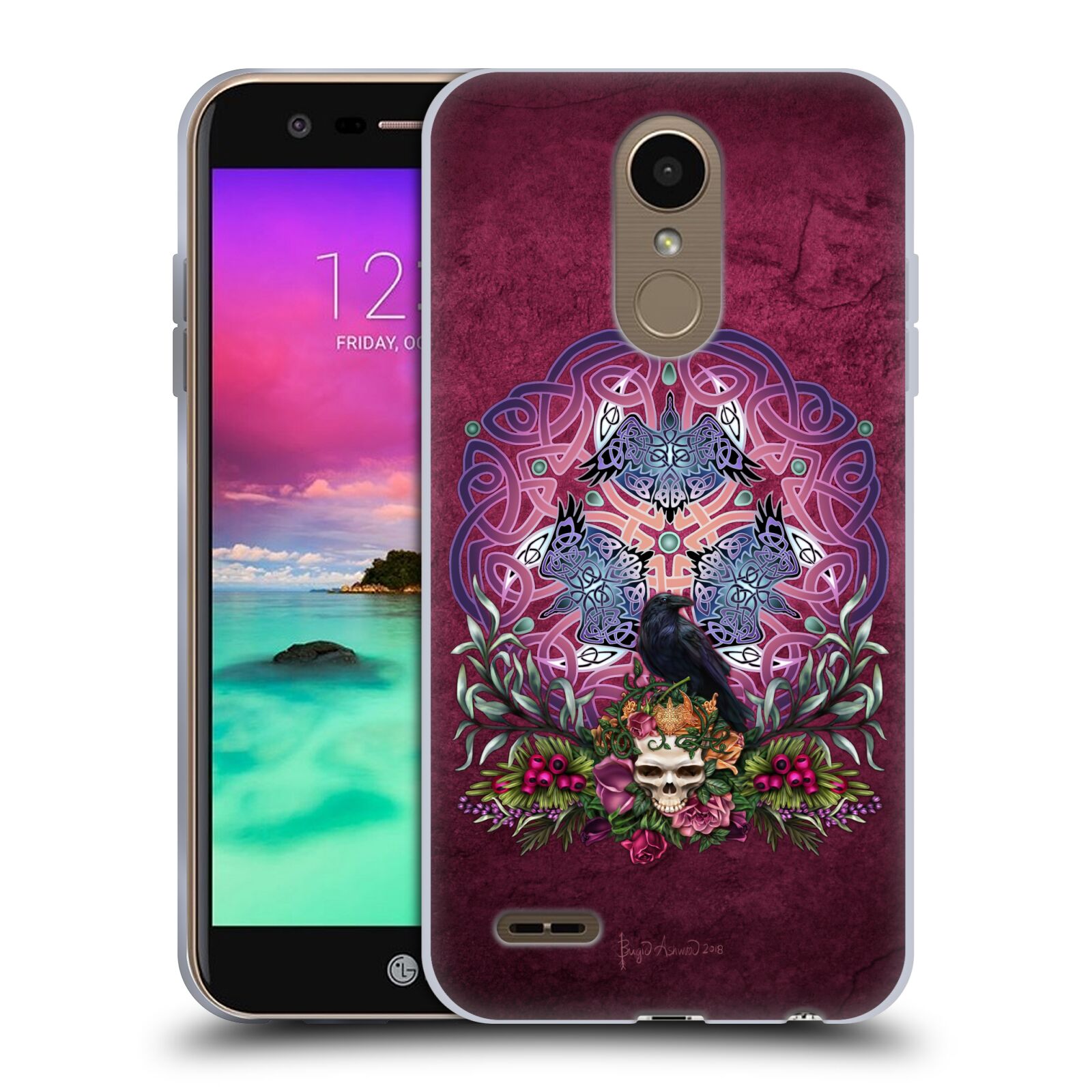 FUNDA OFICIAL DE GEL SUAVE CELTA CELTA DE MADERA DE CENIZA RÍGIDA PARA TELÉFONOS LG 2 - Imagen 10 de 11