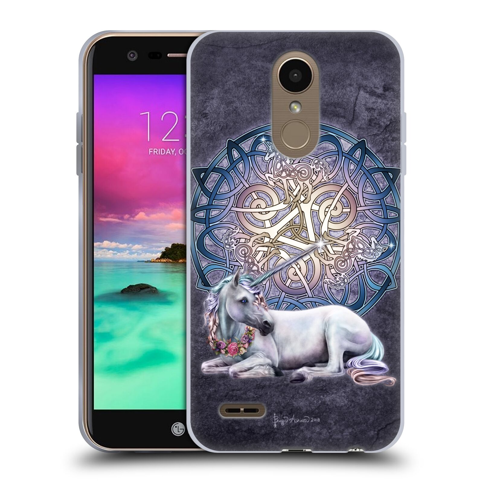 FUNDA OFICIAL DE GEL SUAVE CELTA CELTA DE MADERA DE CENIZA RÍGIDA PARA TELÉFONOS LG 2 - Imagen 11 de 11