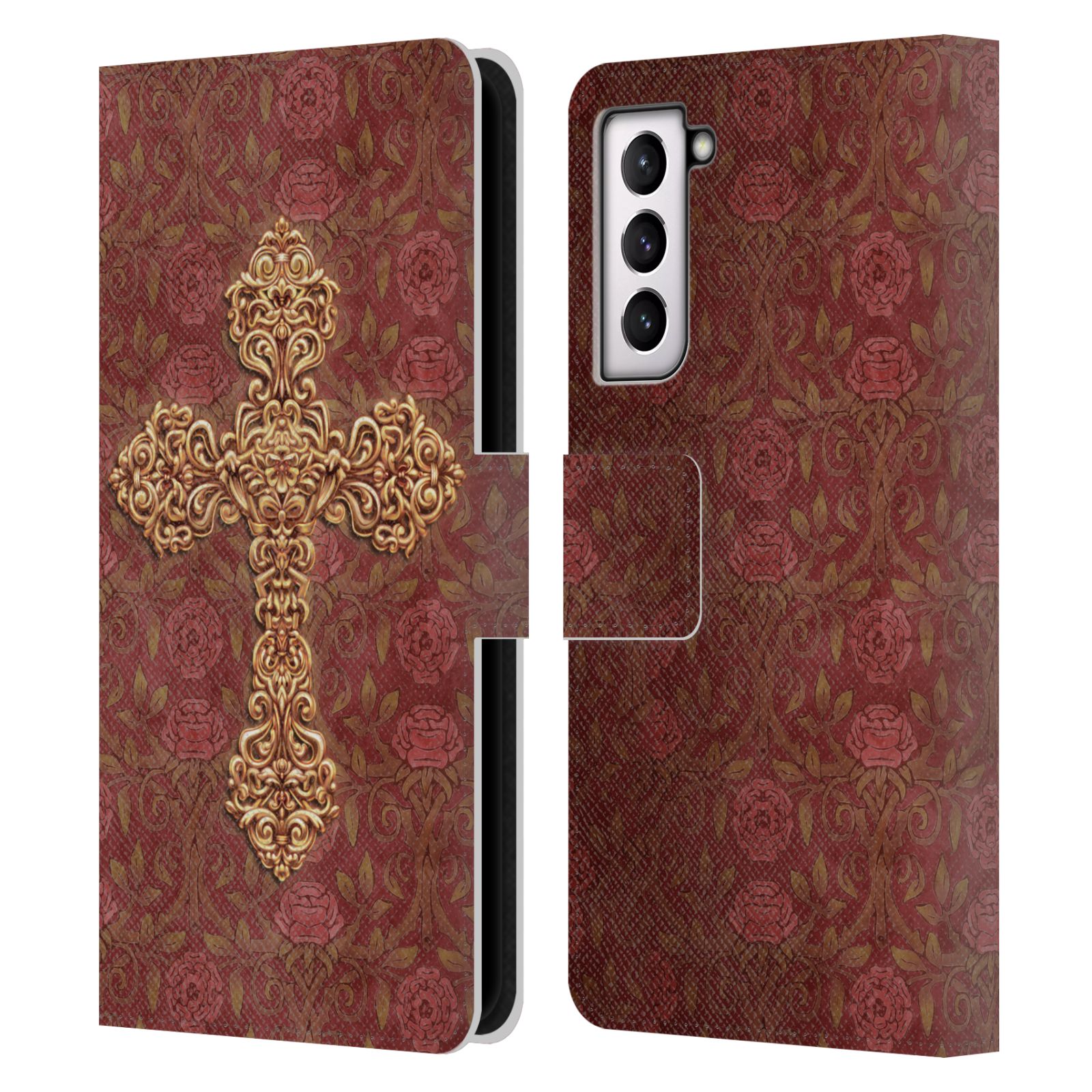 OFFICIAL BRIGID ASHWOOD CROSSES LEATHER BOOK CASE FOR SAMSUNG PHONES 4