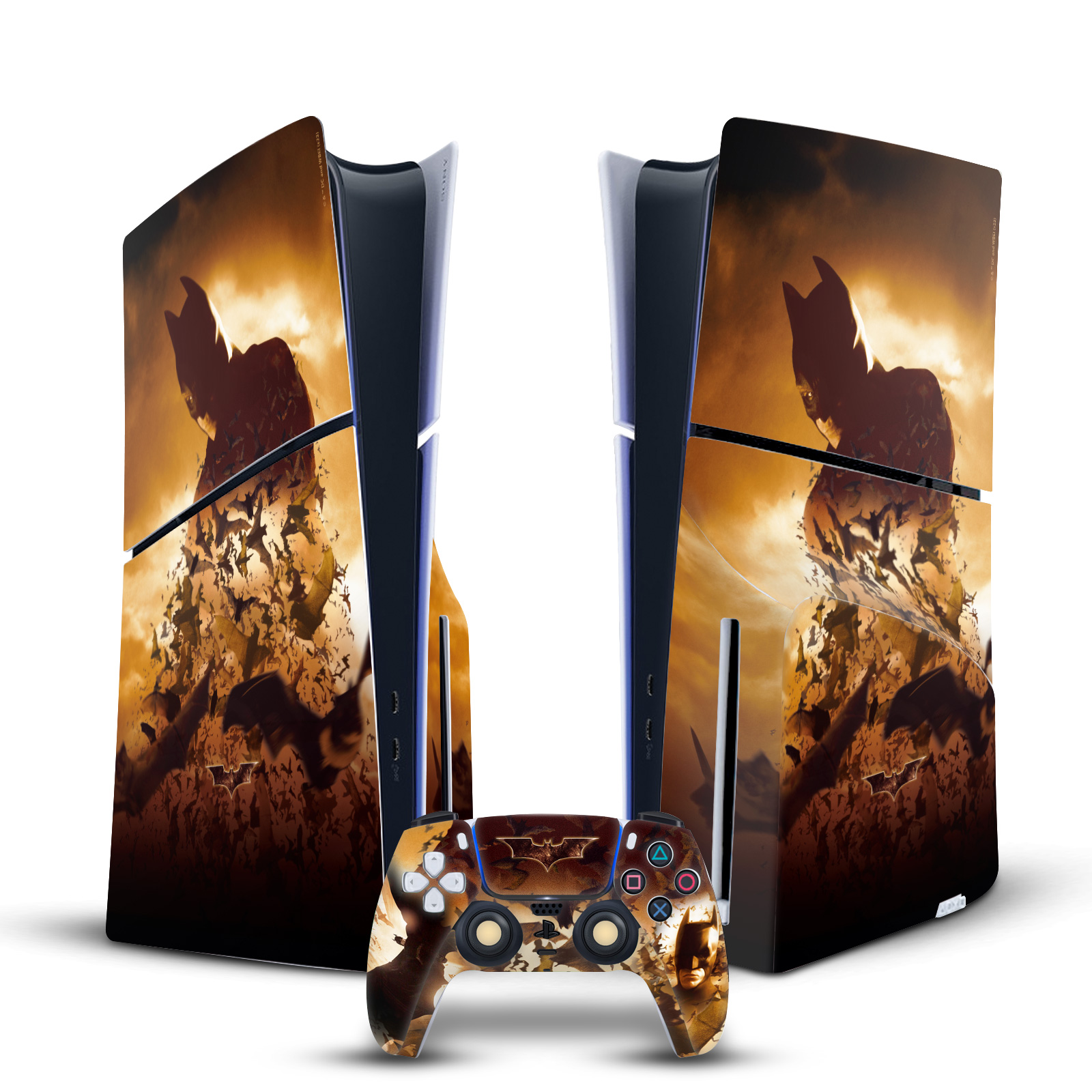 BATMAN BEGINS GRAPHICS VINYL SKIN FOR PS5 SLIM DISC CONSOLE & CONTROLLER