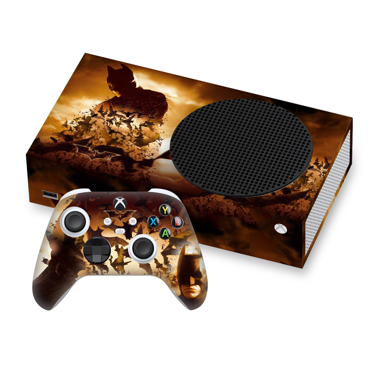 OFFICIAL BATMAN BEGINS GRAPHICS VINYL SKIN FOR SERIES S CONSOLE & CONTROLLER