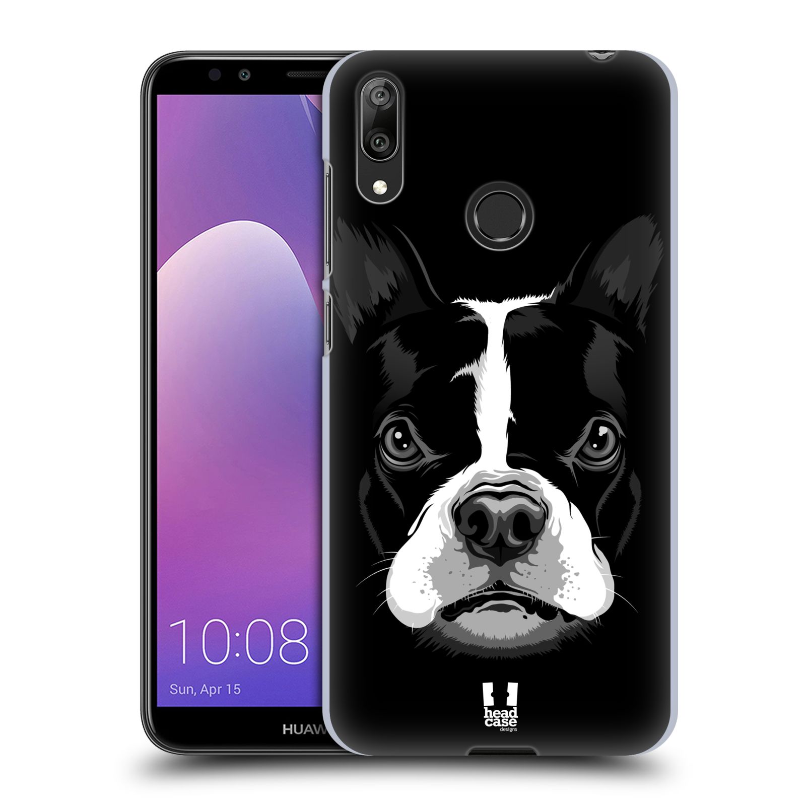 Plastové pouzdro na mobil Huawei Y7 (2019) - Head Case - ILUSTROVANÝ BULDOČEK (Plastový kryt, pouzdro, obal na mobilní telefon Huawei Y7 2019 s motivem ILUSTROVANÝ BULDOČEK)