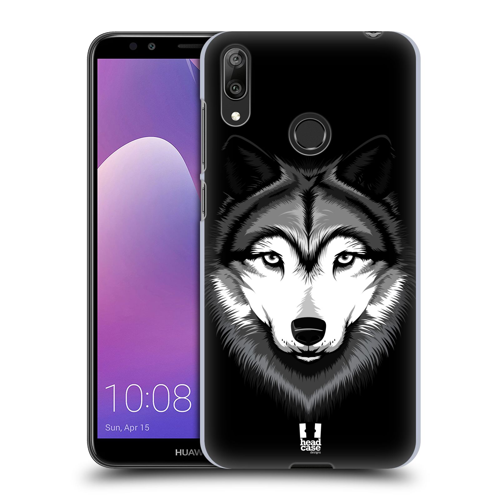 Plastové pouzdro na mobil Huawei Y7 (2019) - Head Case - ILUSTROVANÝ VLK (Plastový kryt, pouzdro, obal na mobilní telefon Huawei Y7 2019 s motivem ILUSTROVANÝ VLK)