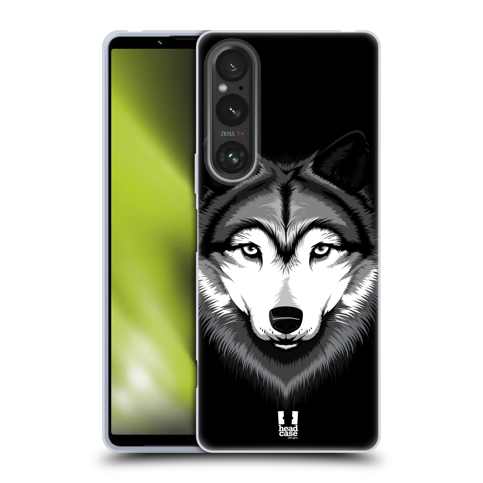 Silikonové pouzdro na mobil Sony Xperia 1 V - Head Case - ILUSTROVANÝ VLK (Silikonový kryt, obal, pouzdro na mobilní telefon Sony Xperia 1 V s motivem ILUSTROVANÝ VLK)