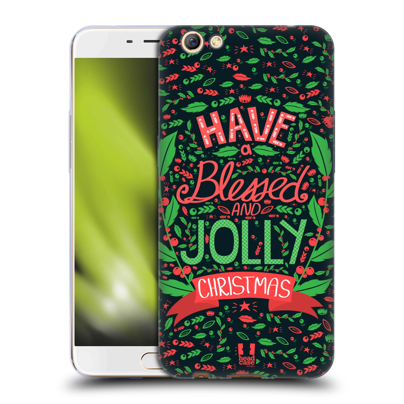 FUNDA HEAD CASE DESIGNS CON DIBUJO DE BENDITA NAVIDAD GEL SUAVE PARA TELÉFONOS OPPO - Imagen 11 de 12