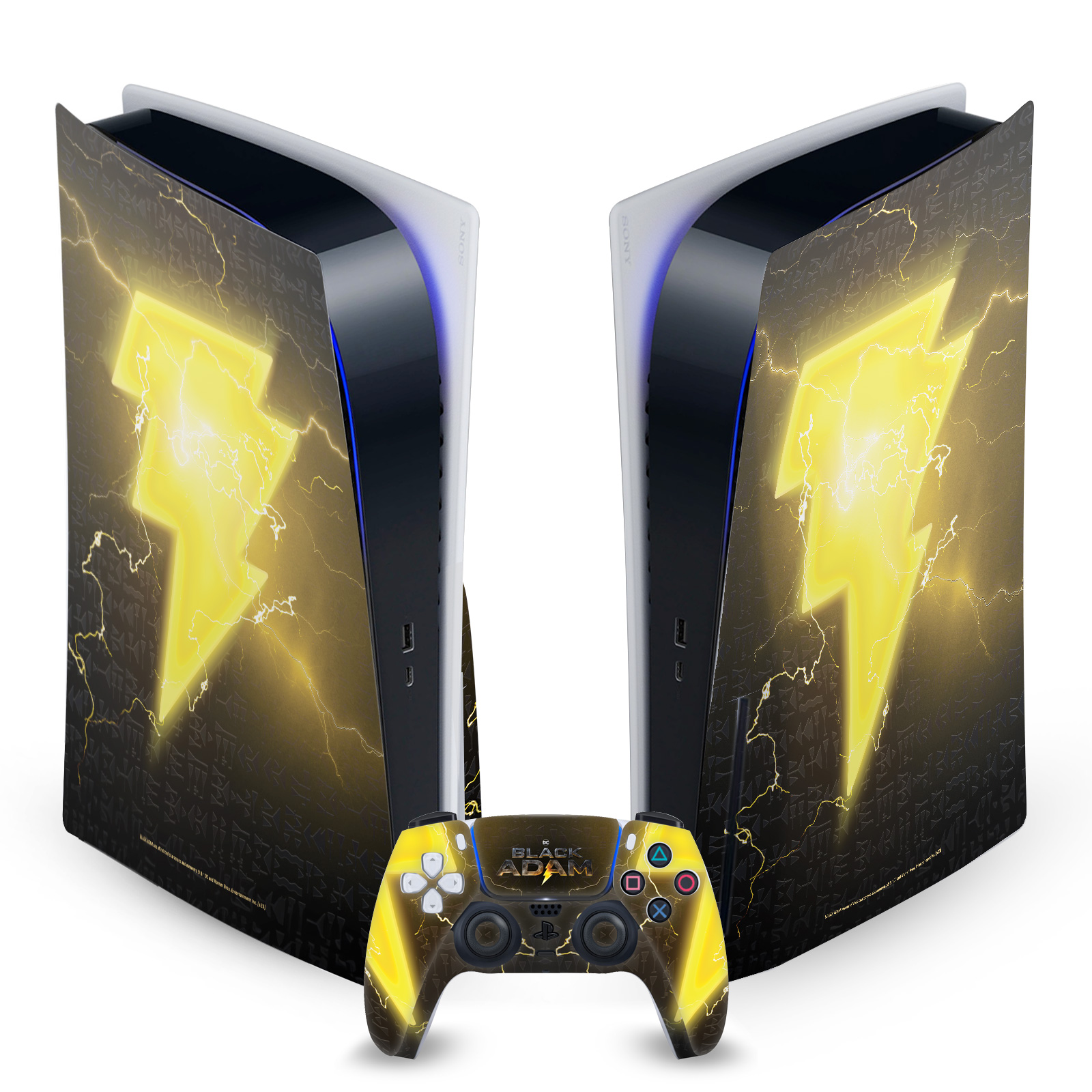 OFFICIAL BLACK ADAM GRAPHIC ART VINYL SKIN FOR SONY PS5 DISC EDITION BUNDLE