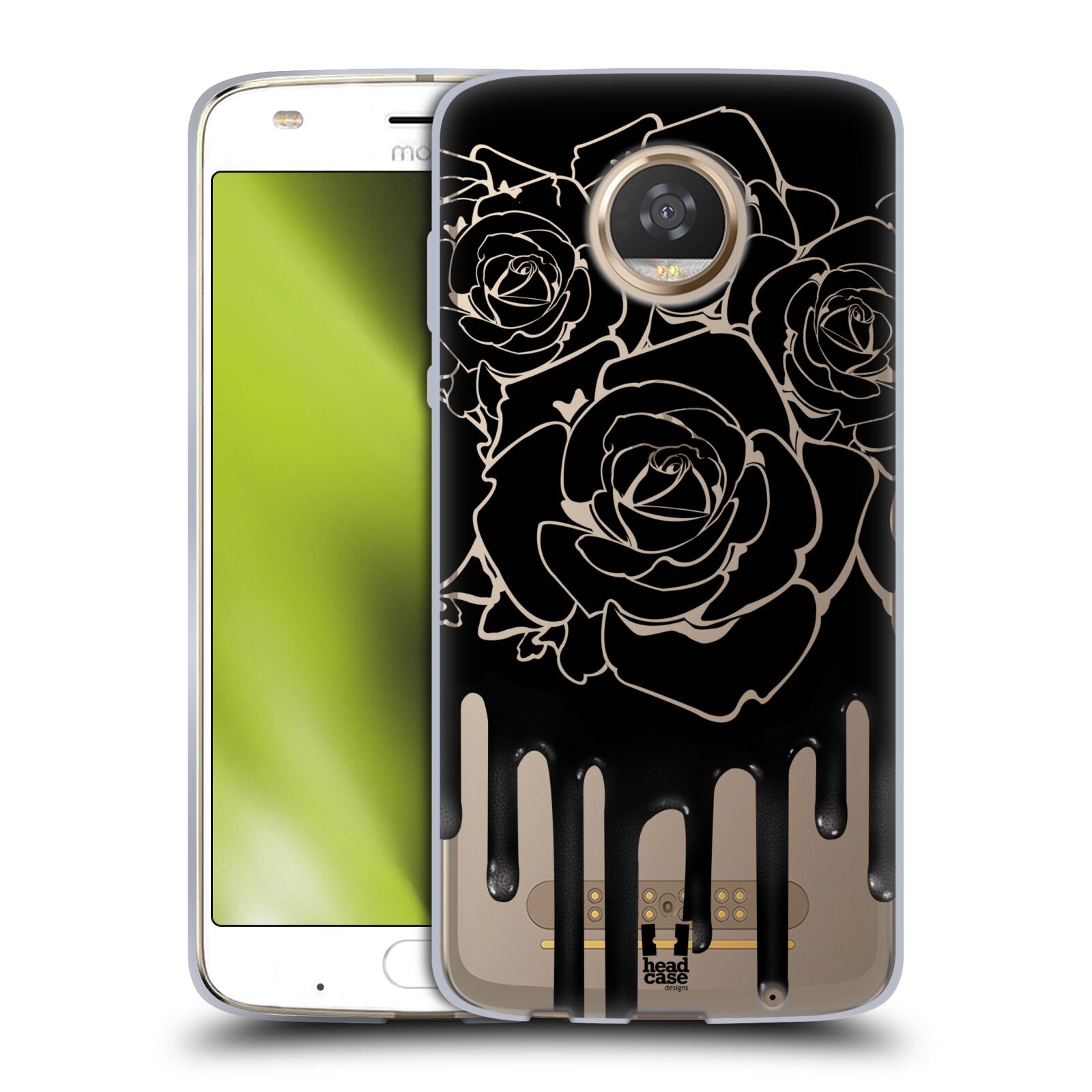 HEAD CASE DESIGNS BLACK DRIP SOFT GEL CASE FOR MOTOROLA PHONES