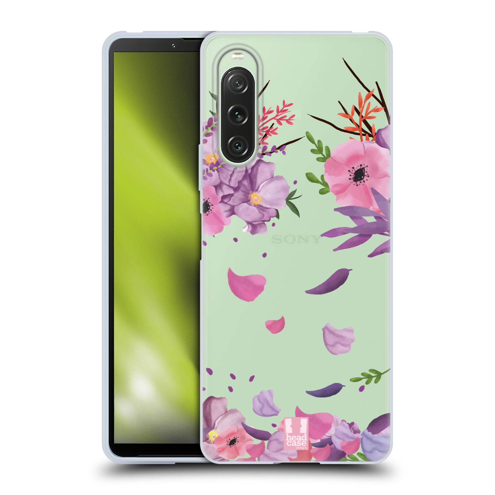 Silikonové pouzdro - Sony Xperia 10 V - Head Case - Okvětní lístky (Silikonový kryt, obal, pouzdro na mobilní telefon Sony Xperia 10 V s motivem Okvětní lístky)