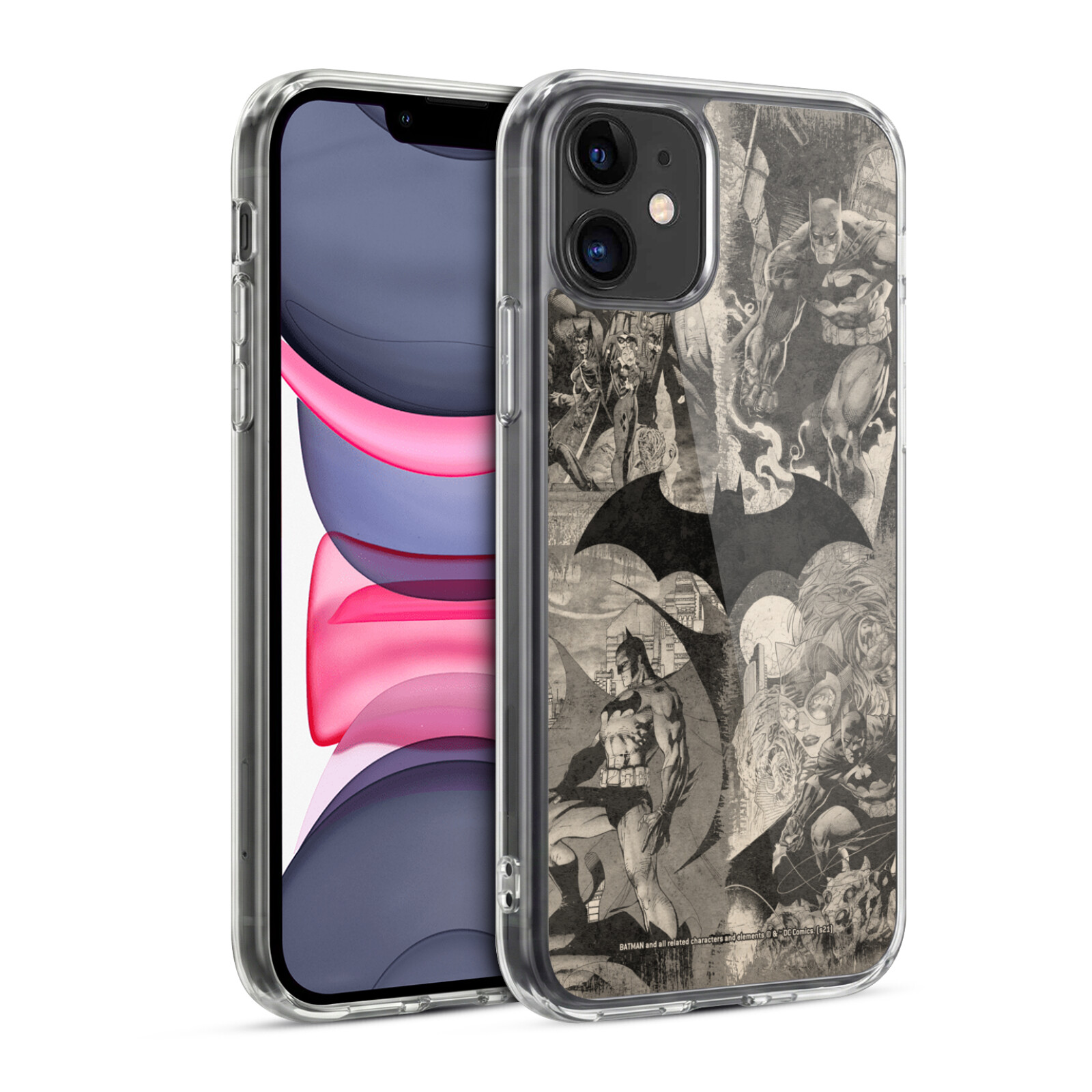 Logo Collage Distressed Hybrid MagSafe Case for iPhone 11