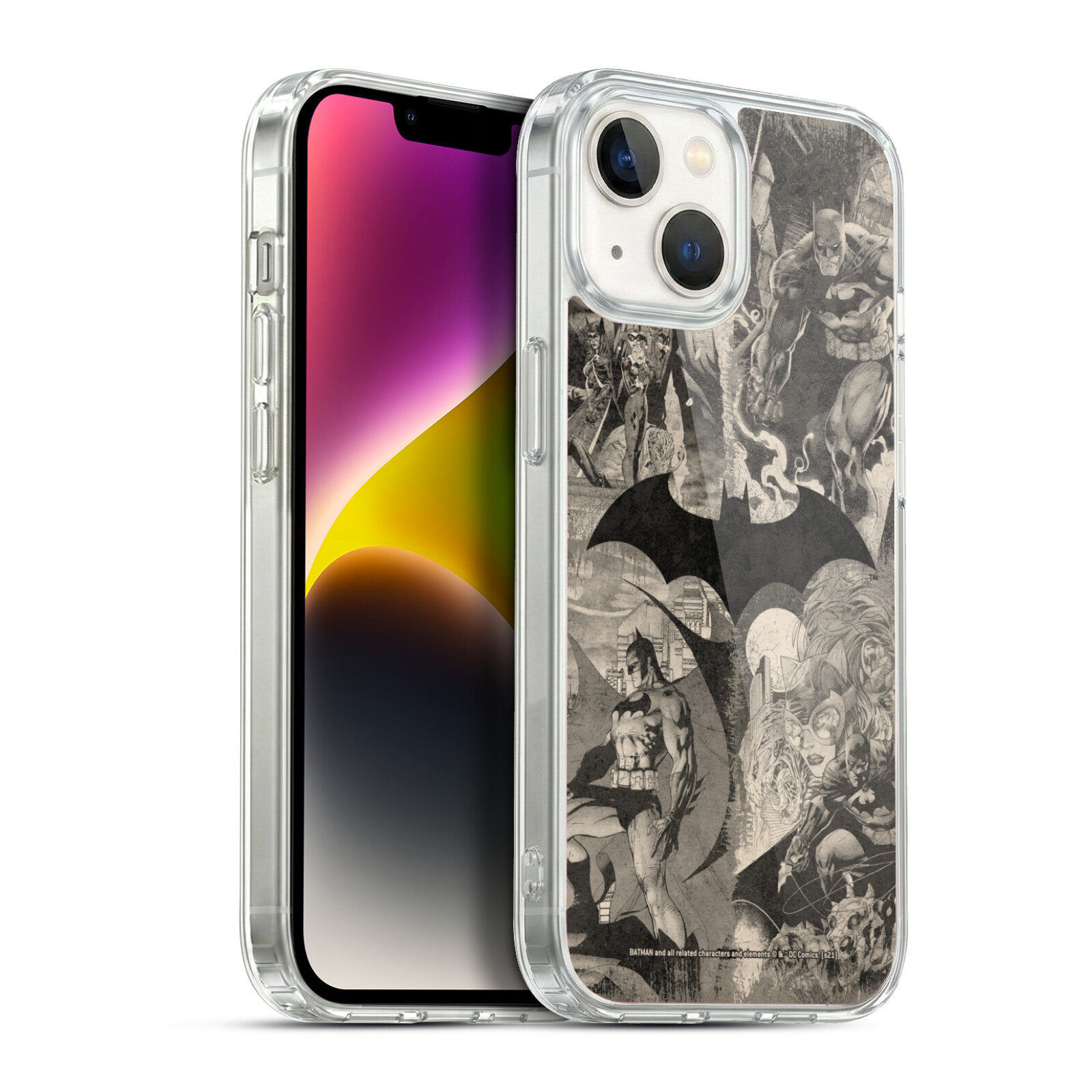 Logo Collage Distressed Hybrid MagSafe Case for iPhone 14