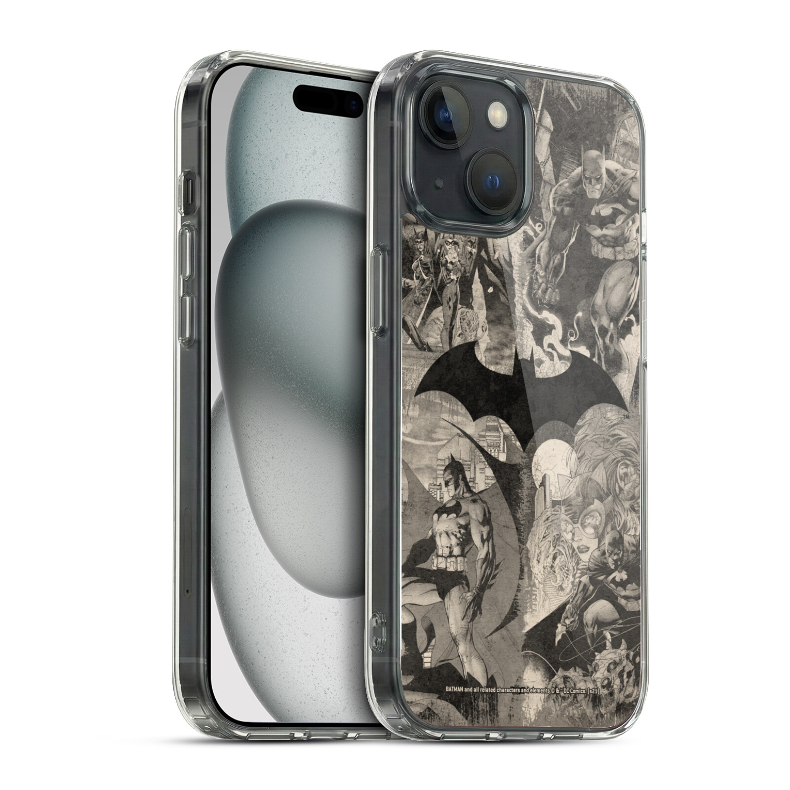 Logo Collage Distressed Hybrid MagSafe Case for iPhone 15