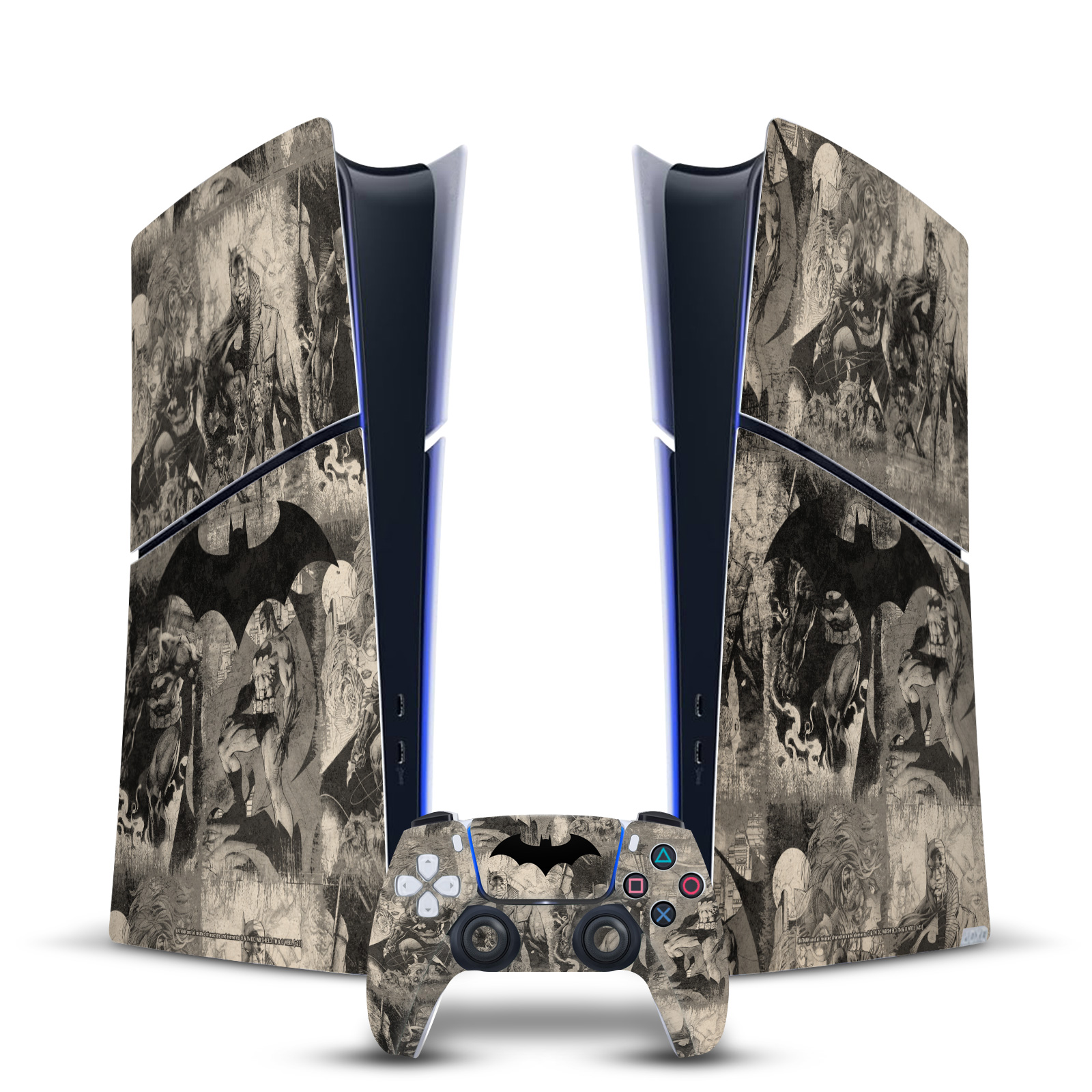 BATMAN DC COMICS LOGOS AND COMIC BOOK VINYL SKIN FOR PS5 SLIM DIGITAL BUNDLE