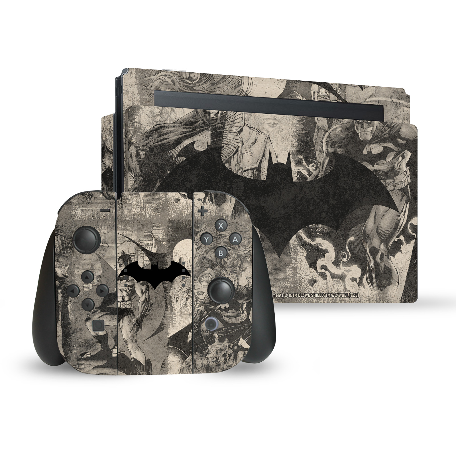 BATMAN DC COMICS LOGOS AND COMIC BOOK VINYL SKIN FOR NINTENDO SWITCH BUNDLE