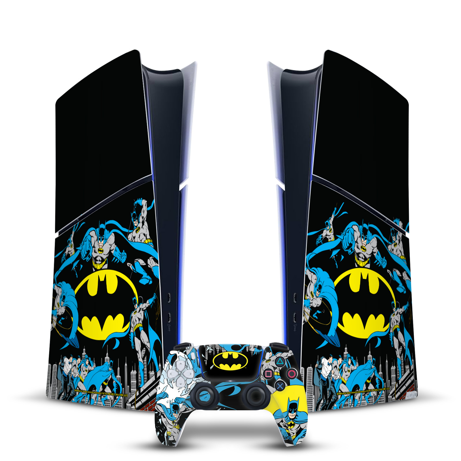 BATMAN DC COMICS LOGOS AND COMIC BOOK VINYL SKIN FOR PS5 SLIM DIGITAL BUNDLE