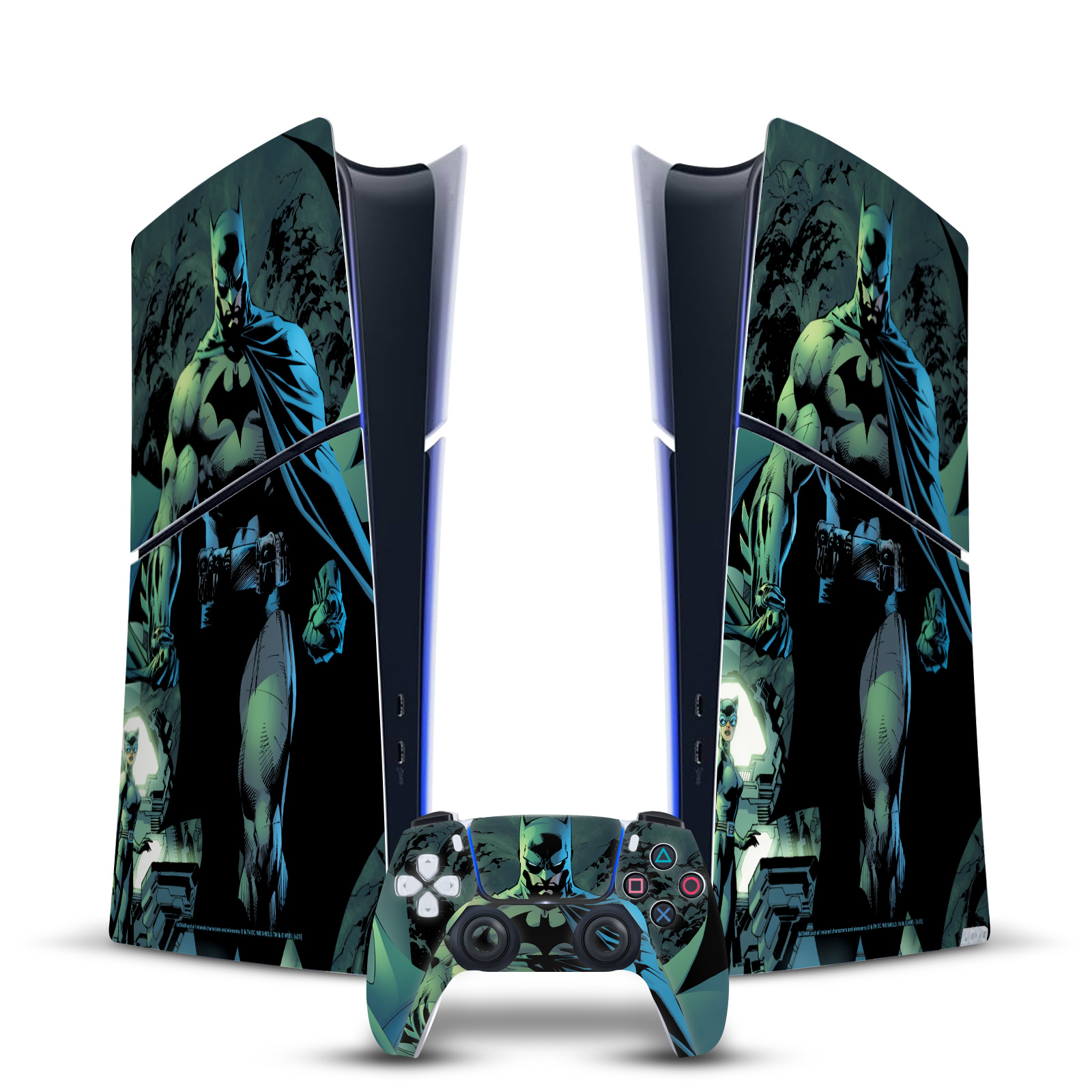 BATMAN DC COMICS LOGOS AND COMIC BOOK VINYL SKIN FOR PS5 SLIM DIGITAL BUNDLE