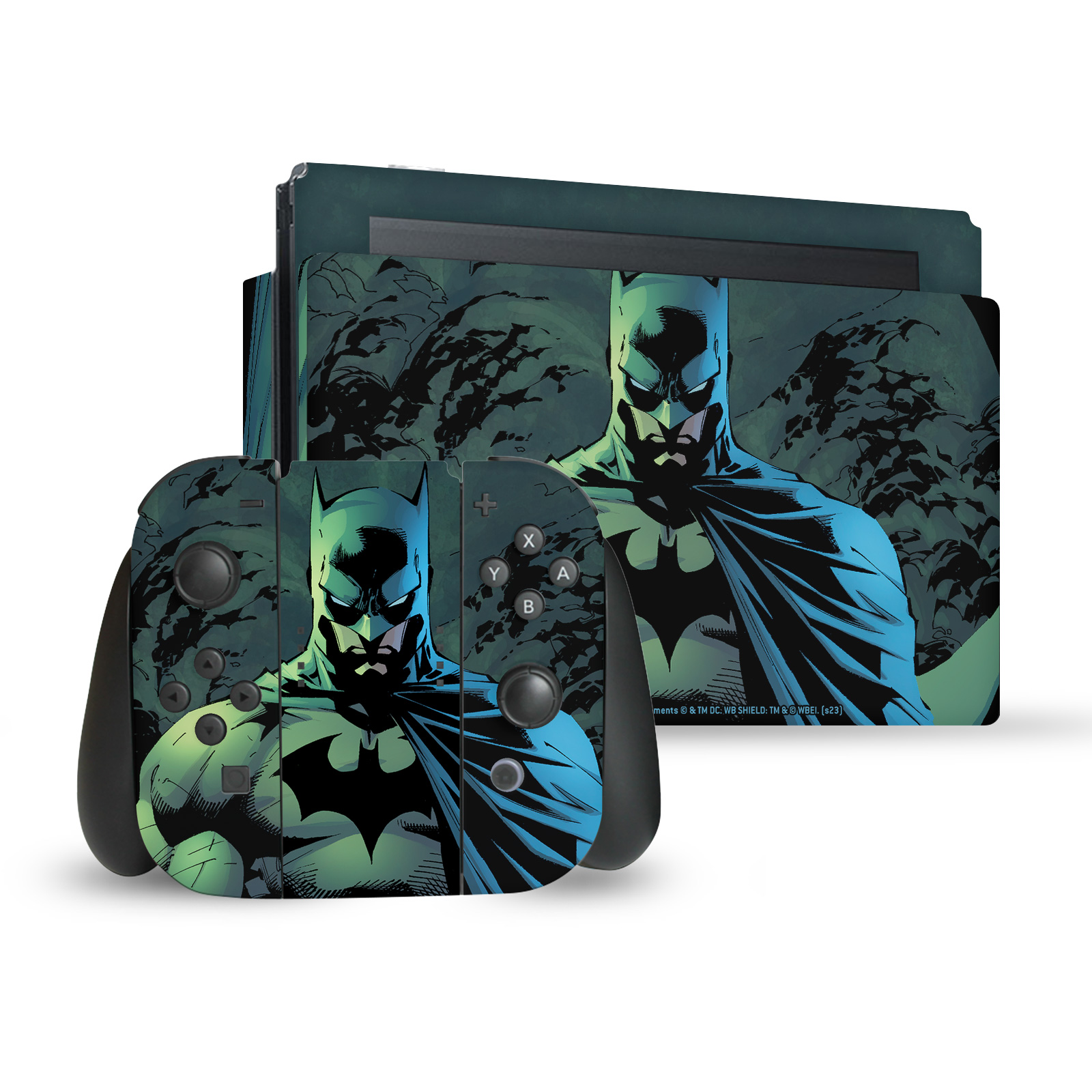 BATMAN DC COMICS LOGOS AND COMIC BOOK VINYL SKIN FOR NINTENDO SWITCH BUNDLE