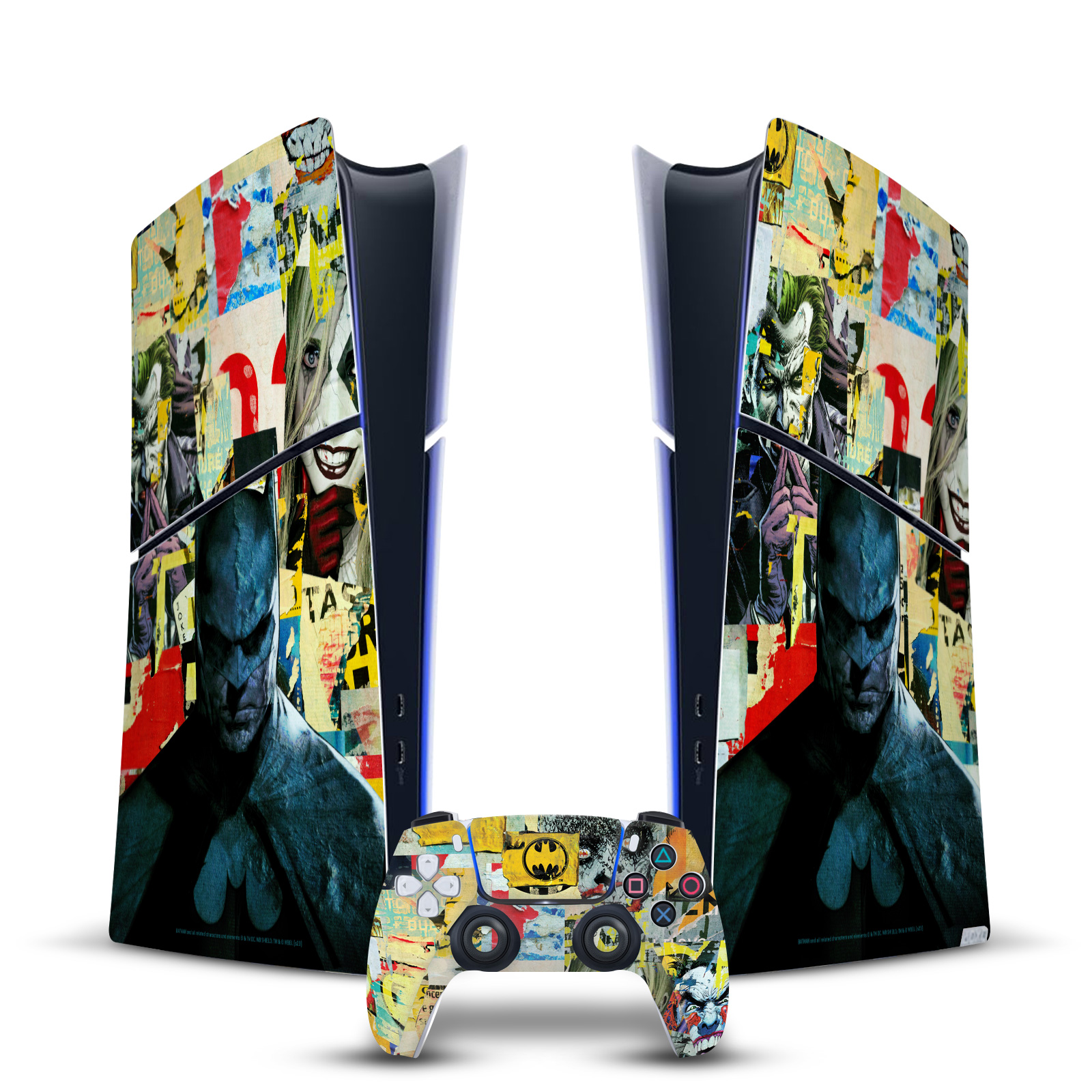 BATMAN DC COMICS LOGOS AND COMIC BOOK VINYL SKIN FOR PS5 SLIM DIGITAL BUNDLE